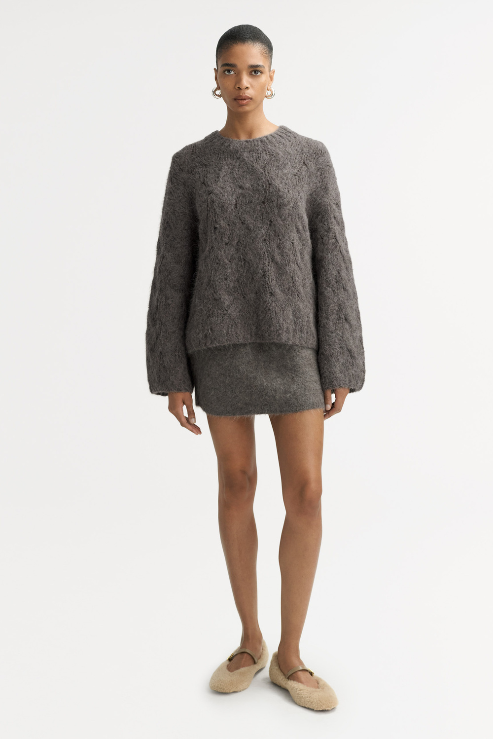 Chunky cable knit - Tops - Light Camel | Soft Goat