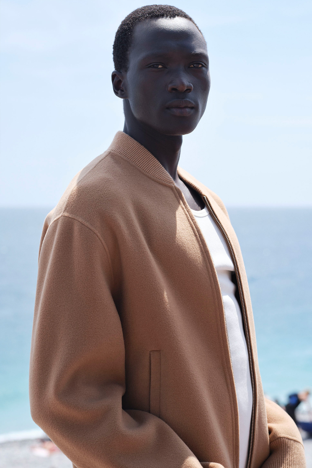 Men's Bomber Jacket - Jackets & Coats - Black | Soft Goat