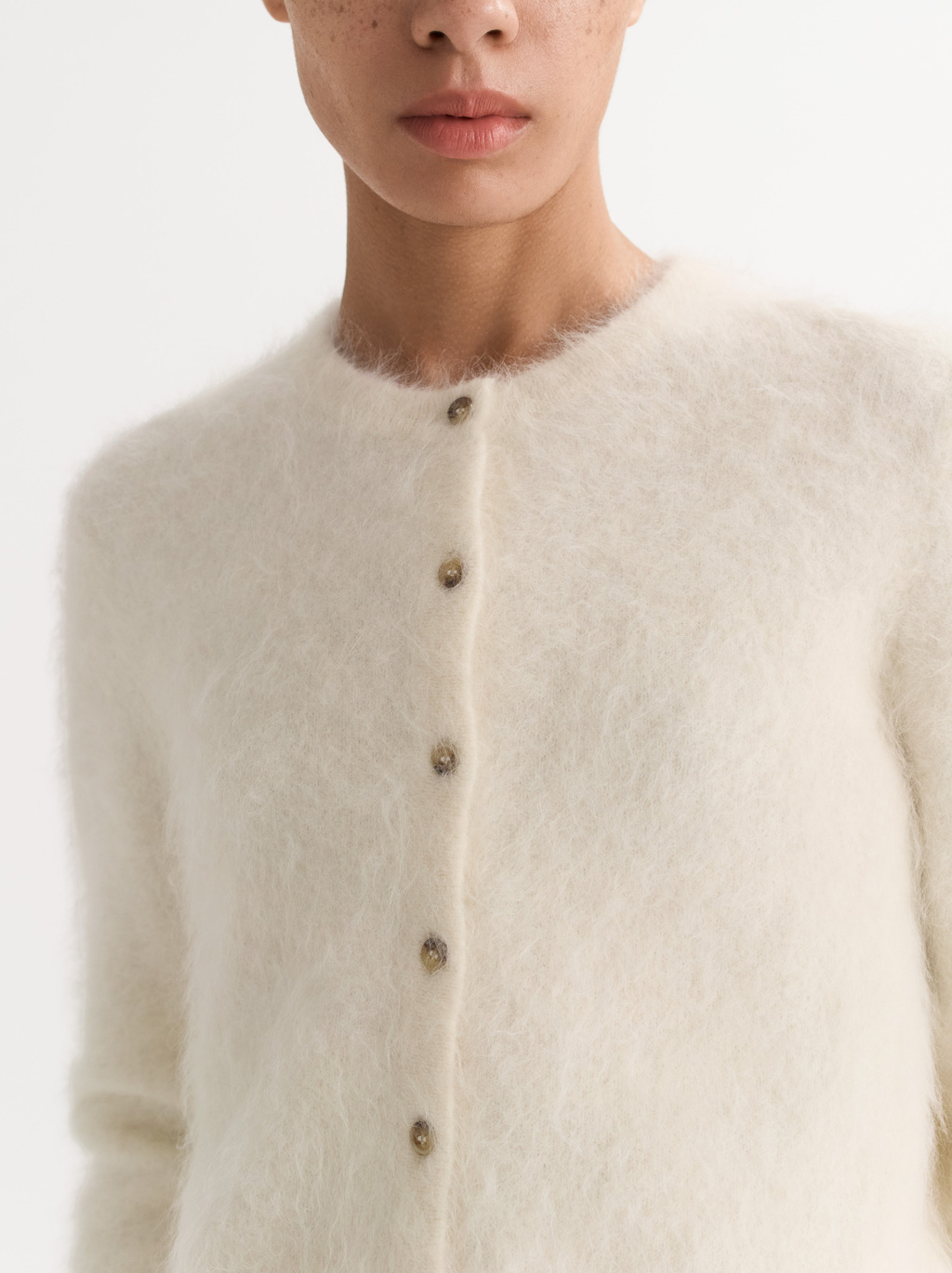 Alpaca cardigan - Cardigans - Feather White | Soft Goat