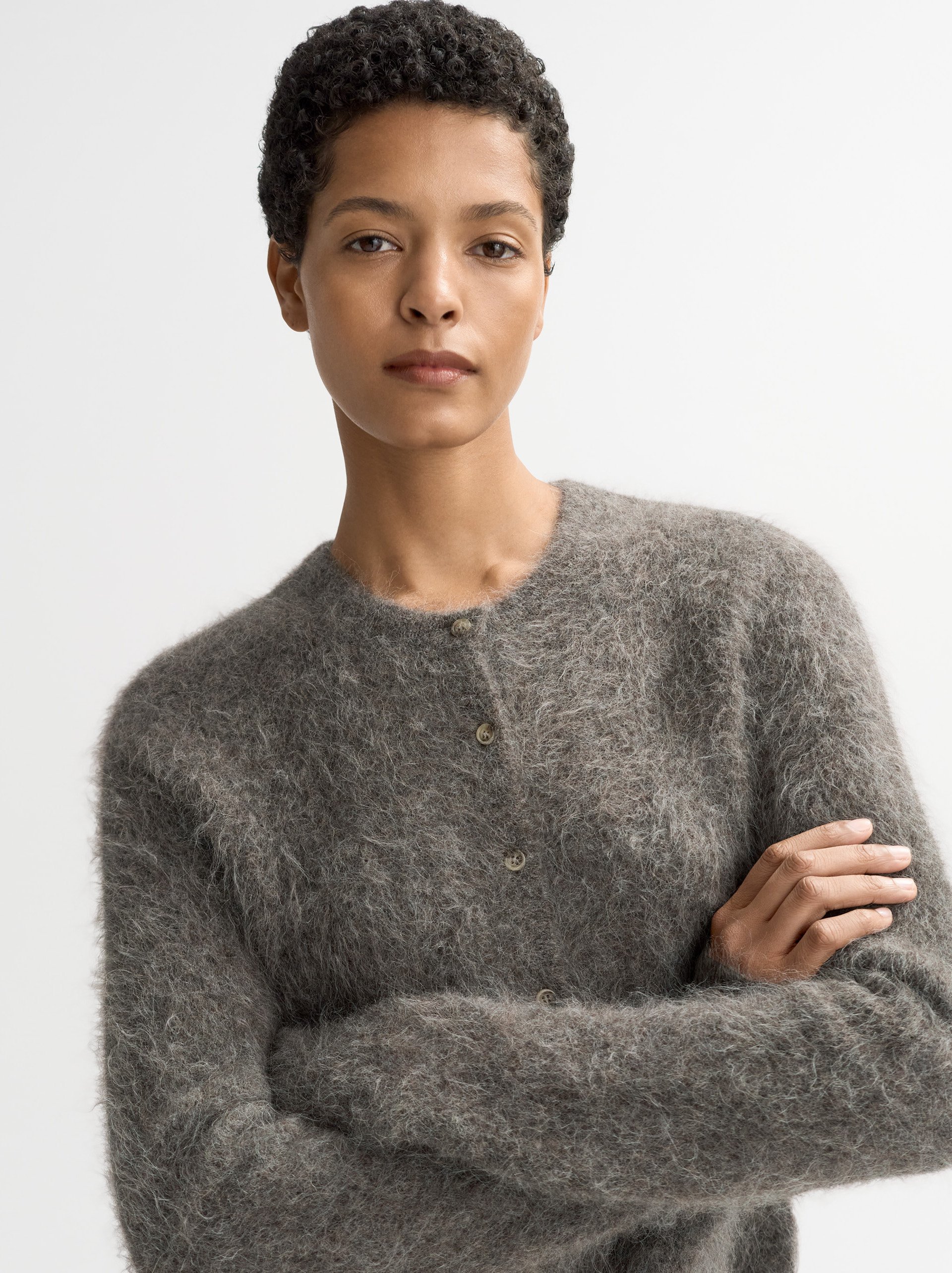 Alpaca cardigan Wood 2