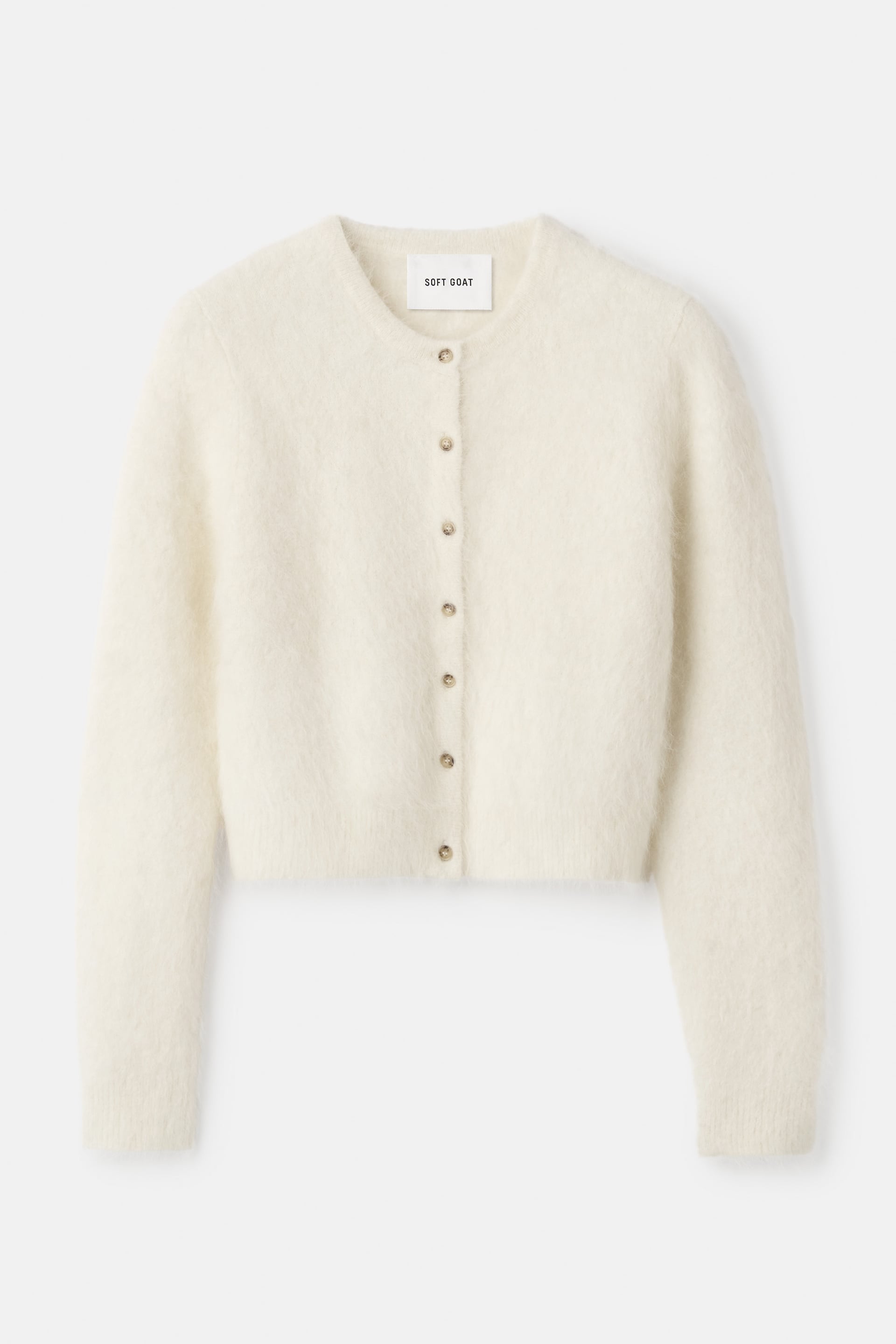 Alpaca cardigan Feather White 1