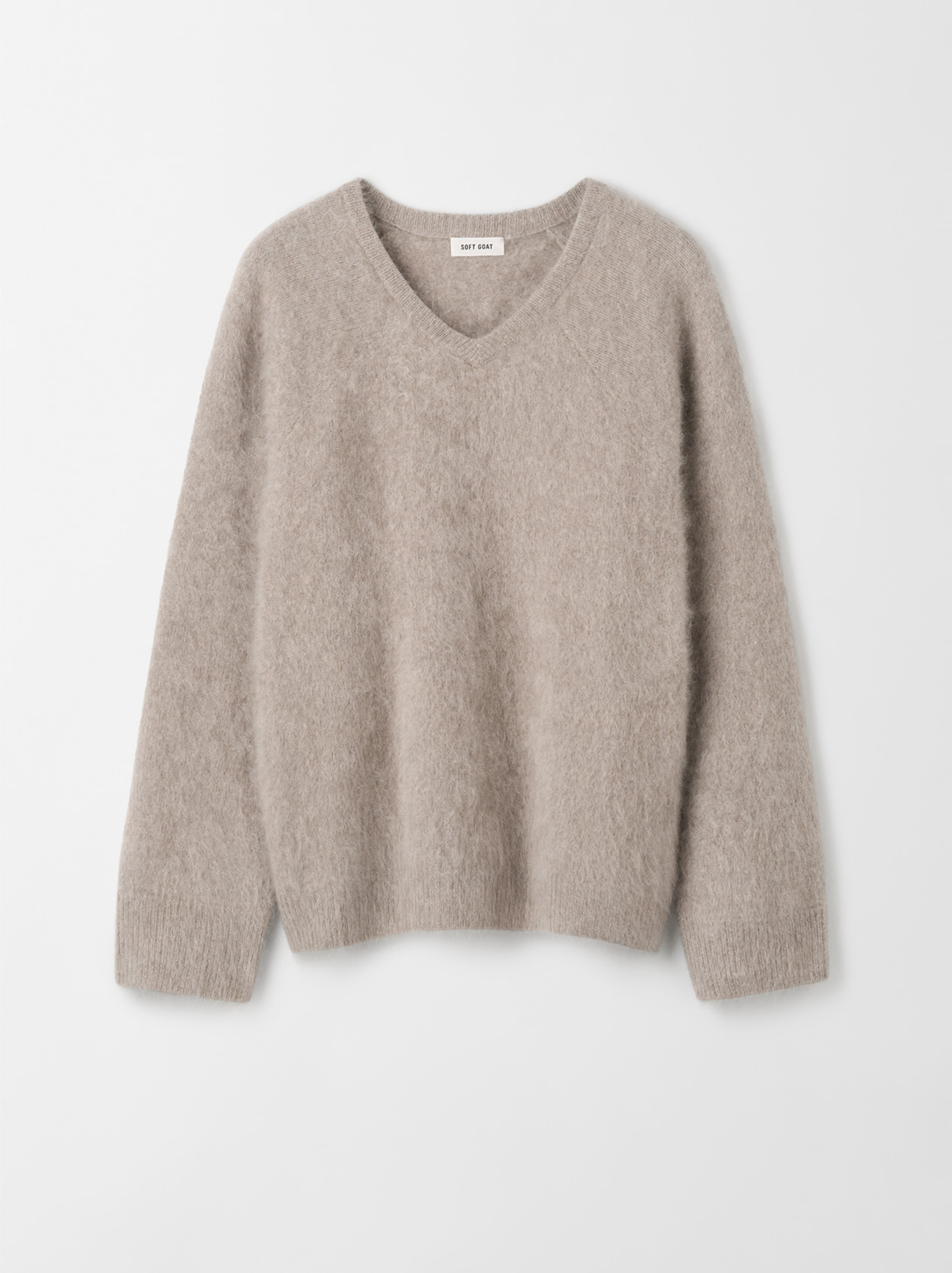 Brushed v-neck Greige 1