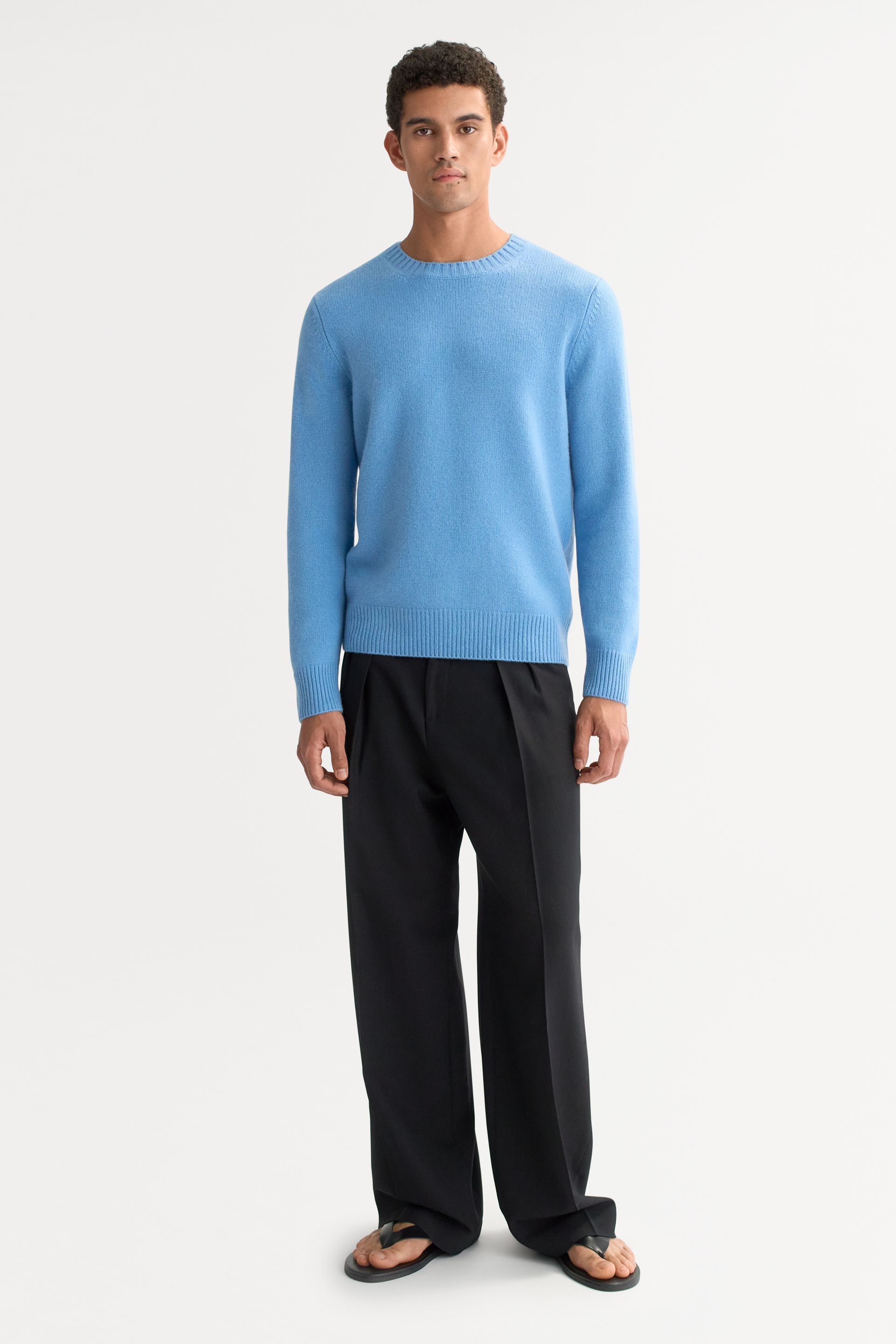 Men's chunky crewneck Azure 2