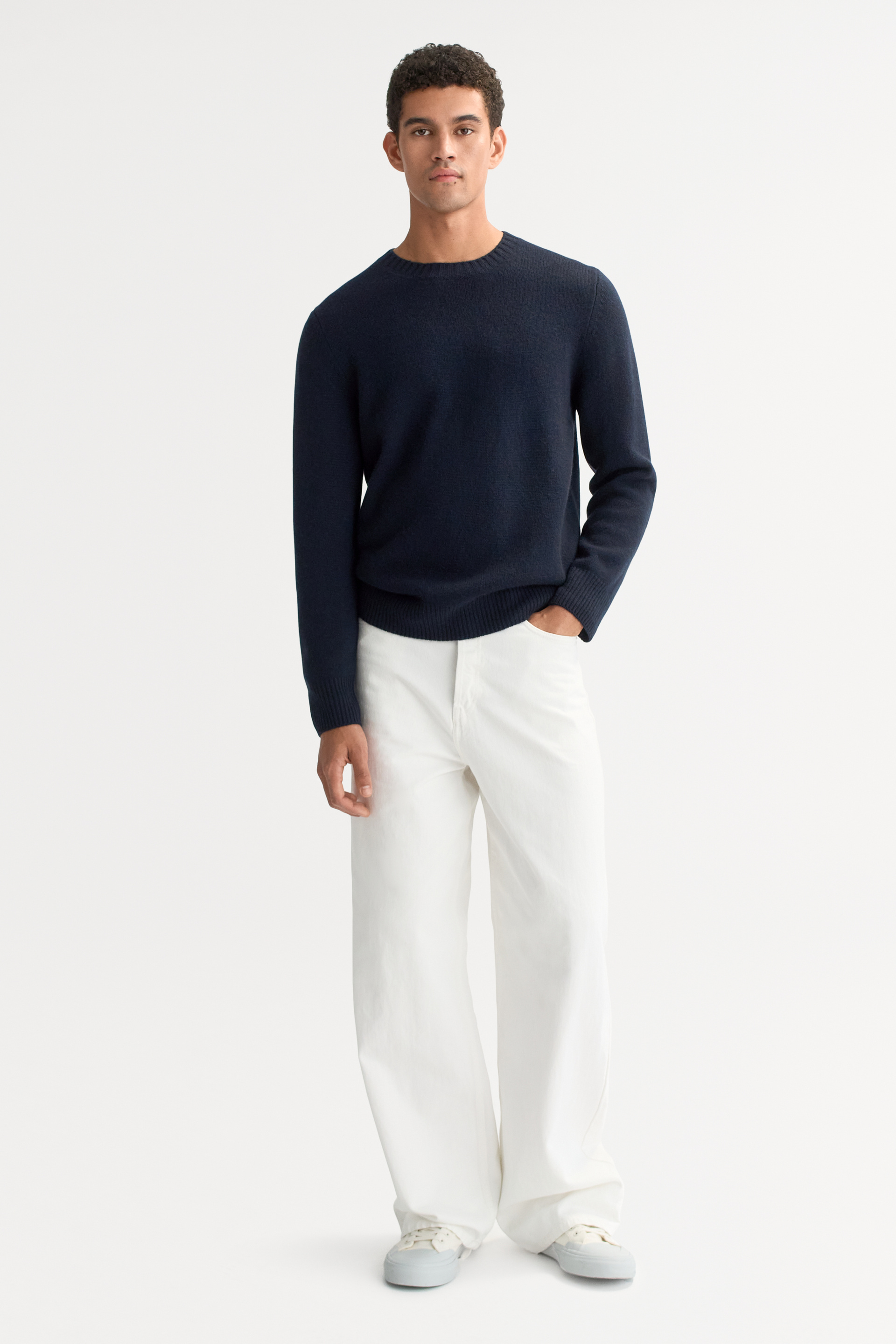 Men's Chunky Crewneck Navy 2