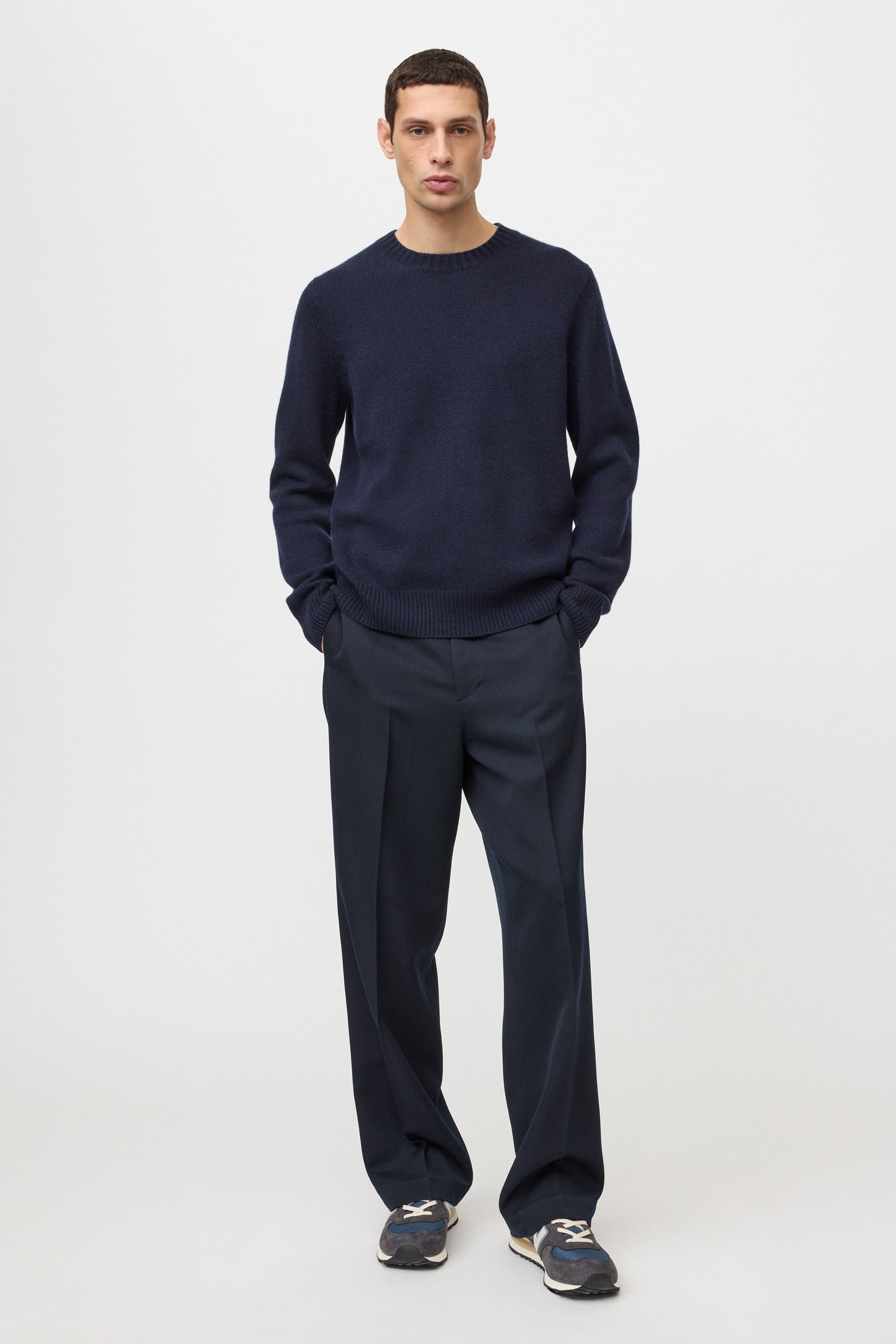 Men's Chunky Crewneck Navy 2