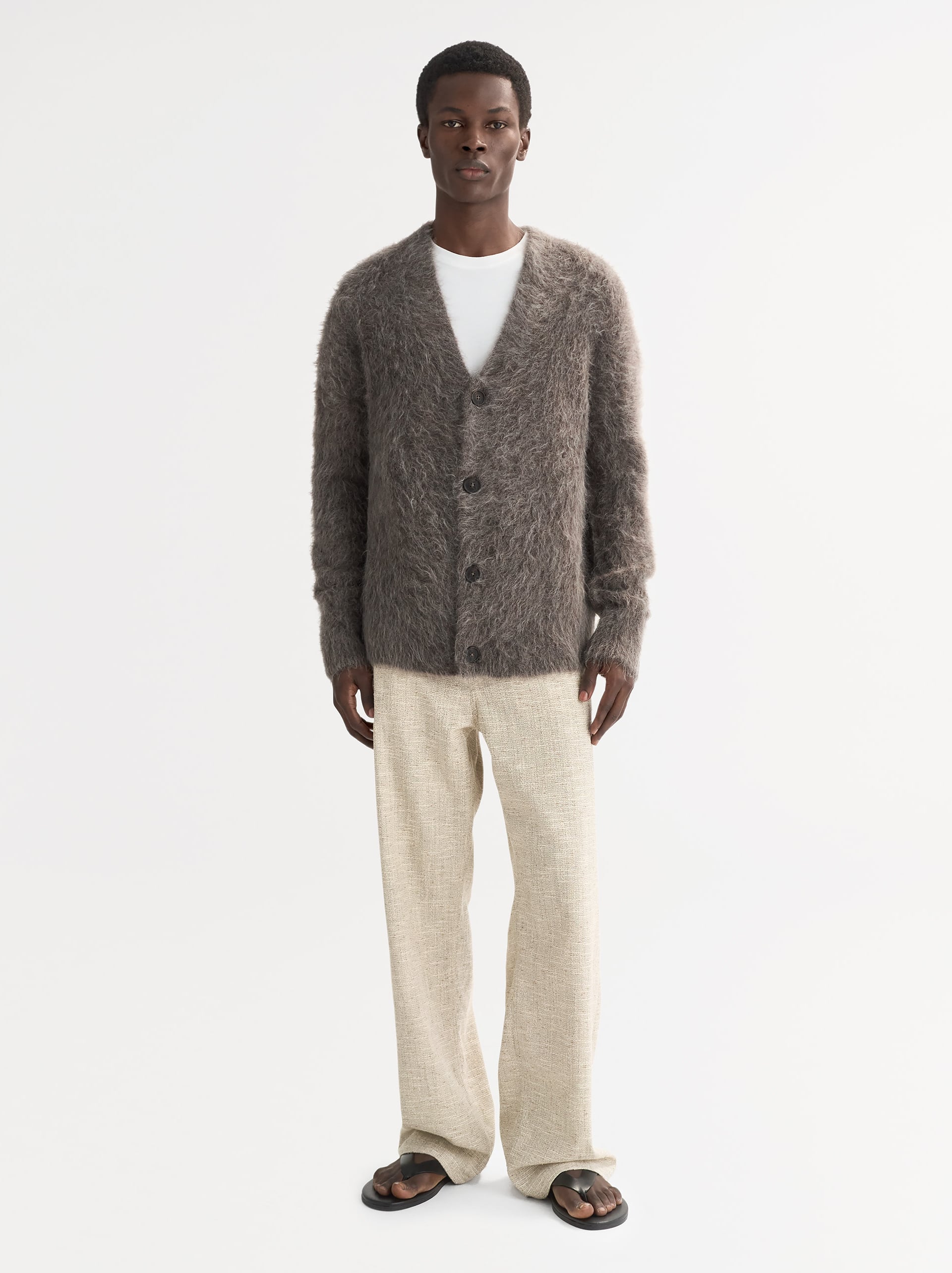 Men's Alpaca Cardigan Wood 2