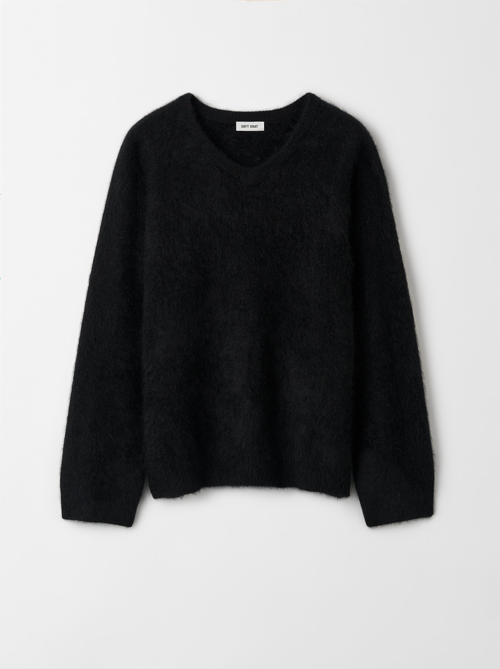 Men's Brushed V-neck Black 1