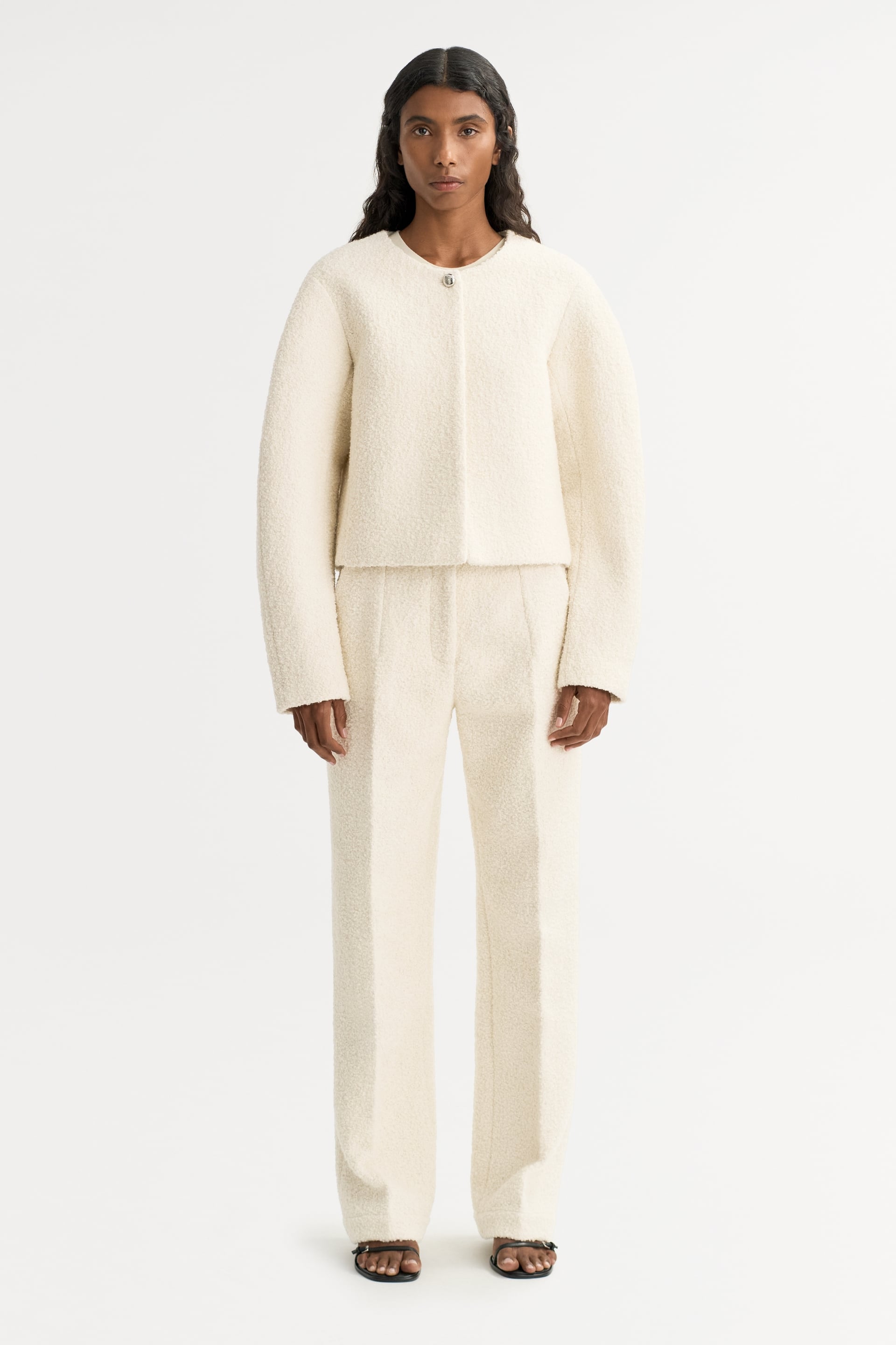 Boucle Blazer Feather White 2