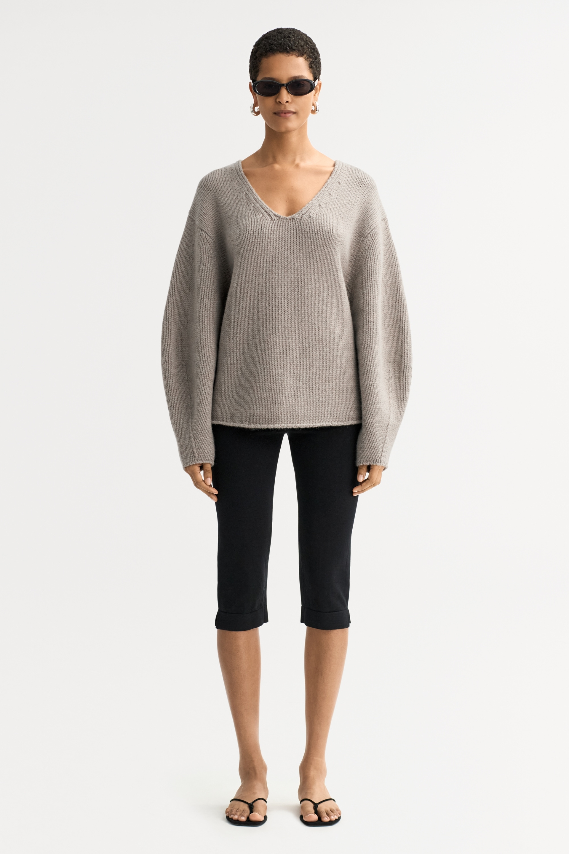 Puff sleeve v-neck 0