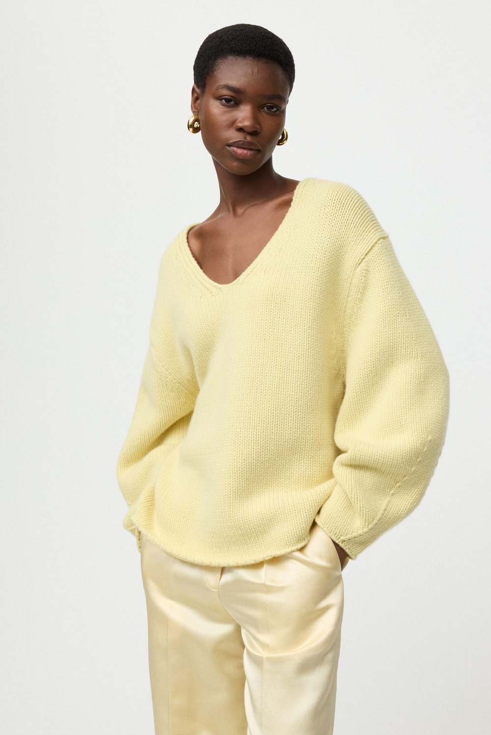 まめSQUARE NECK PUFF SHOULDER ニット Puff-Shoulder Ribbed Sweater | Nuuly