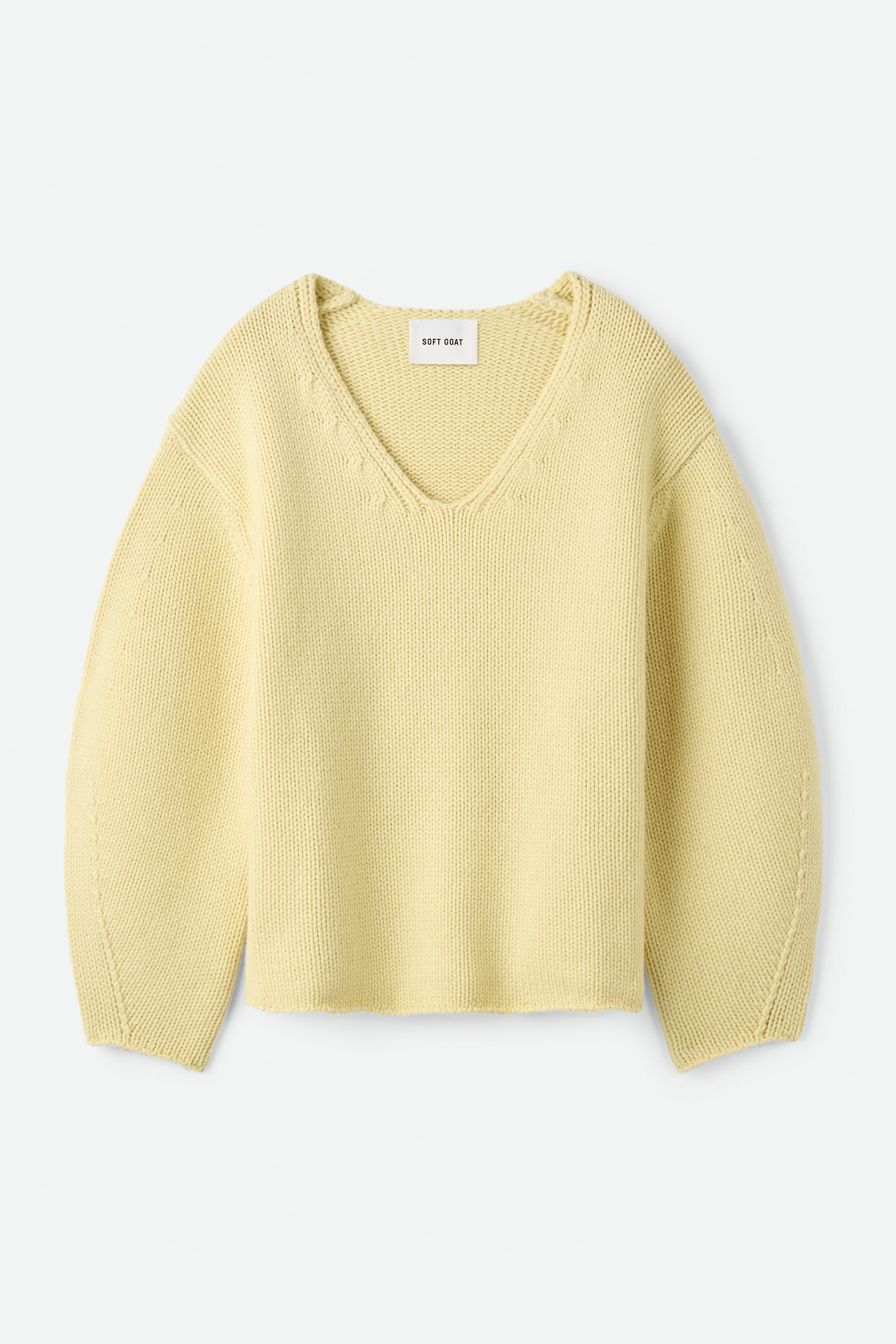 Puff sleeve v-neck Honeydew yellow 1