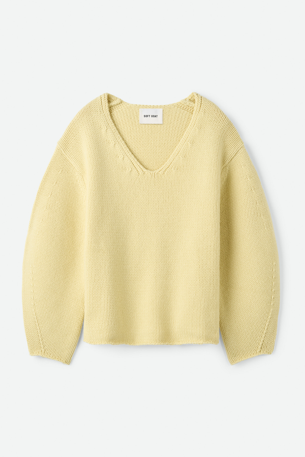 Puff Sleeve V-neck - V-Necks - Fuchsia | Soft Goat