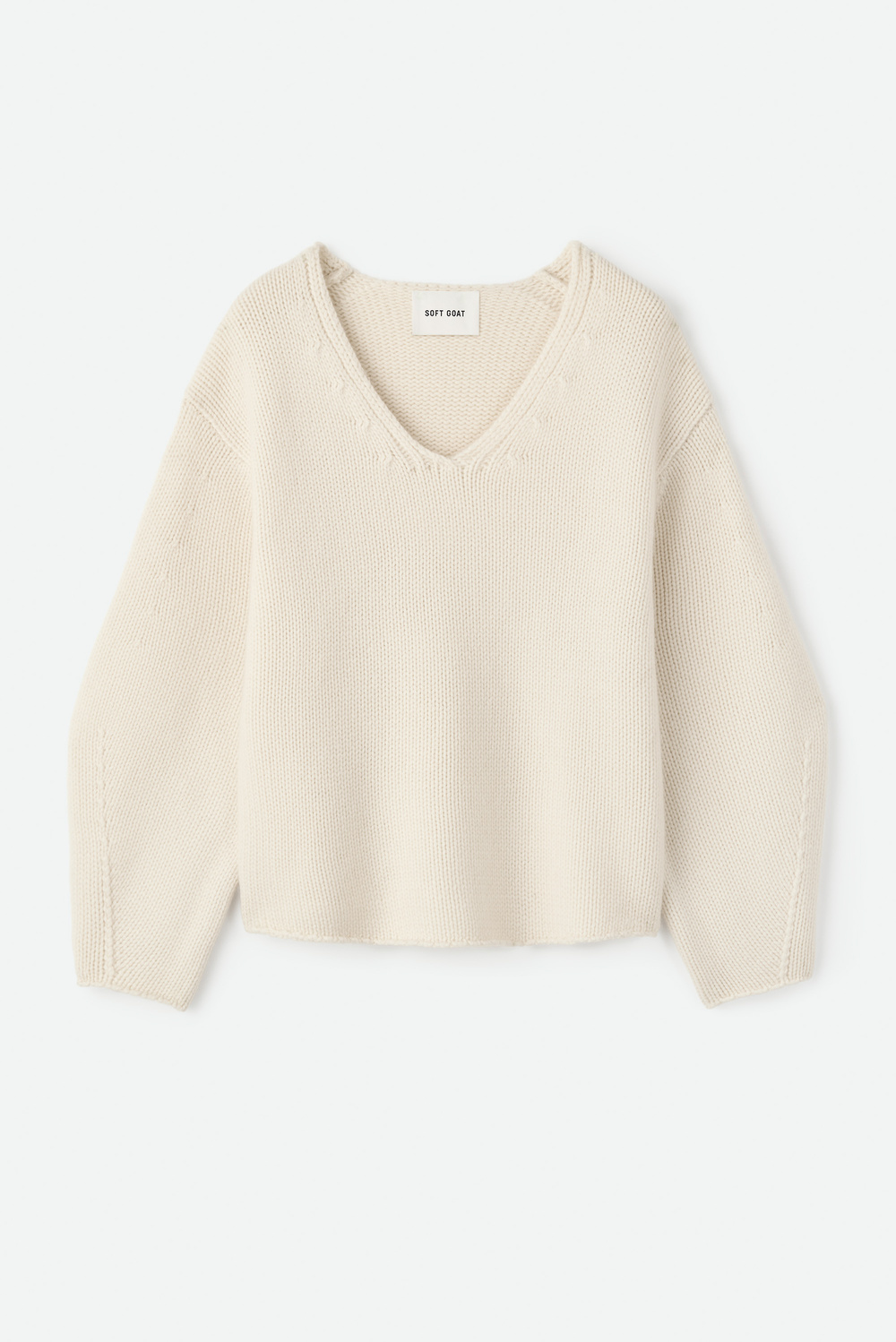 Puff Sleeve V-neck - V-Necks - Fuchsia | Soft Goat