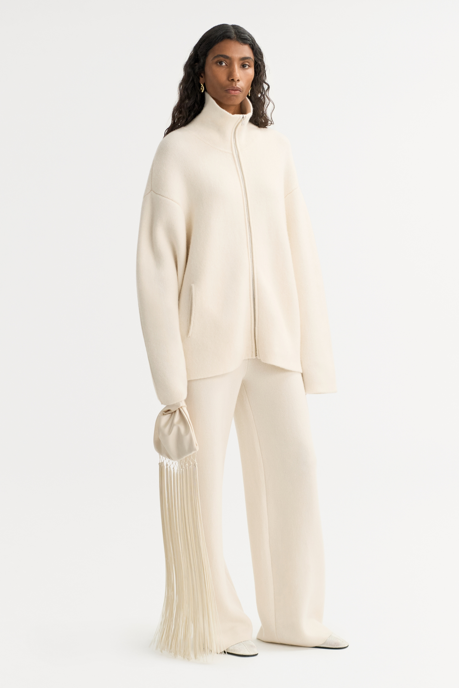 Double knit Cardigan Feather White 2