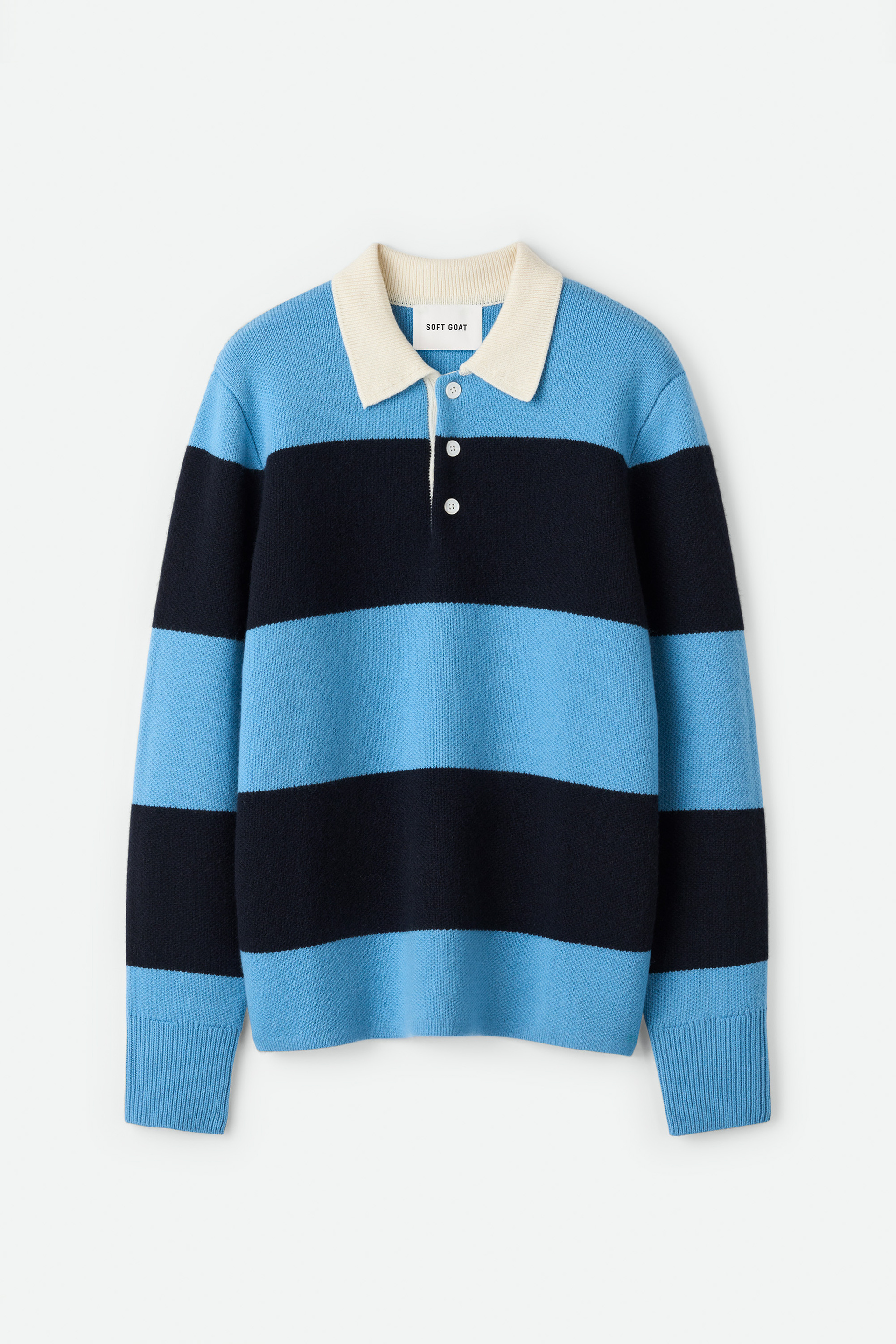 Men's striped polo shirt Azure 1