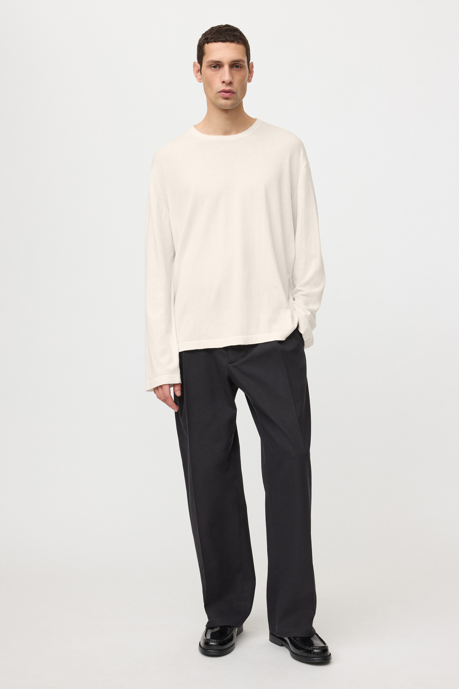 Men's long sleeve t-shirt Feather White 2