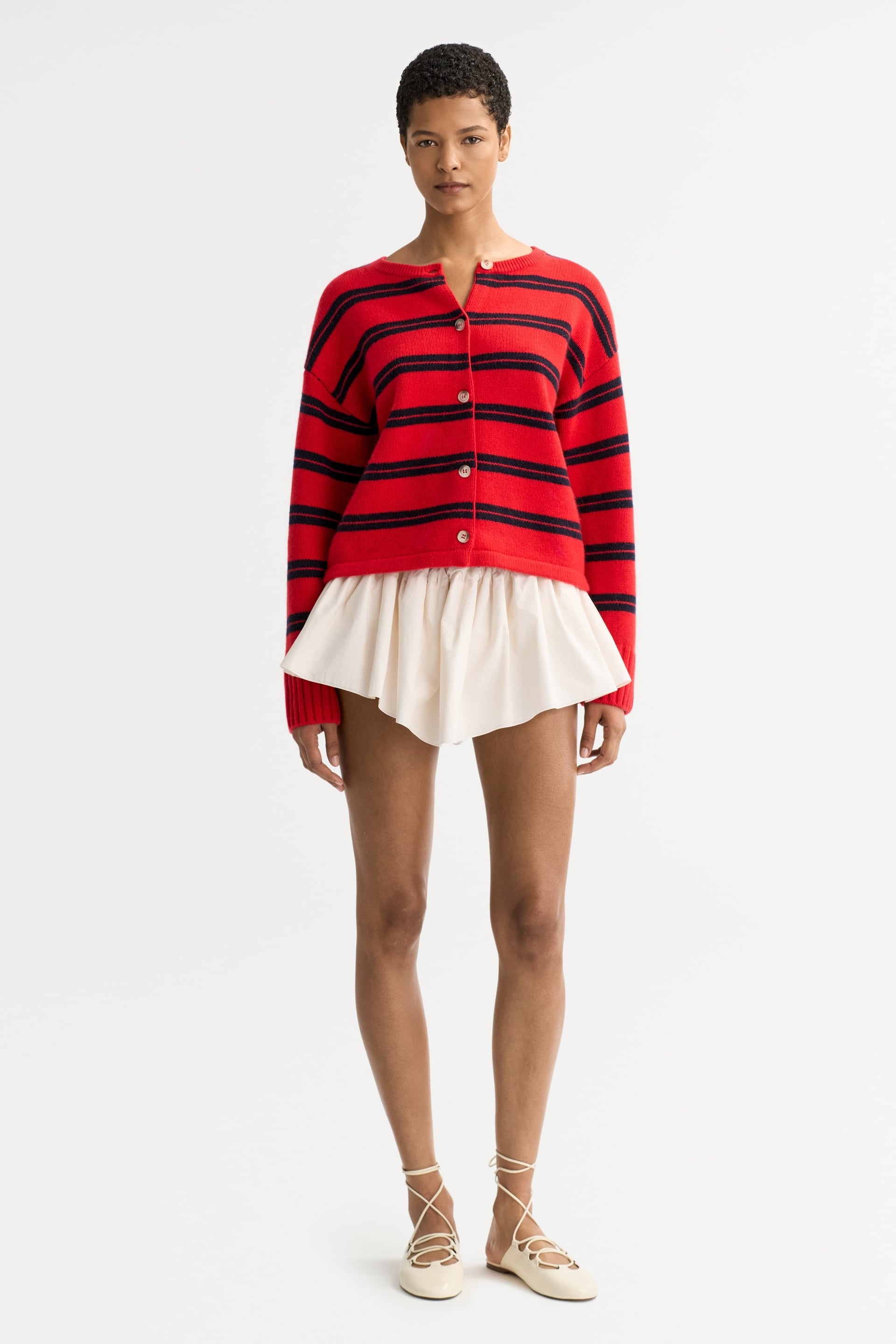 Striped cardigan Tomato 2