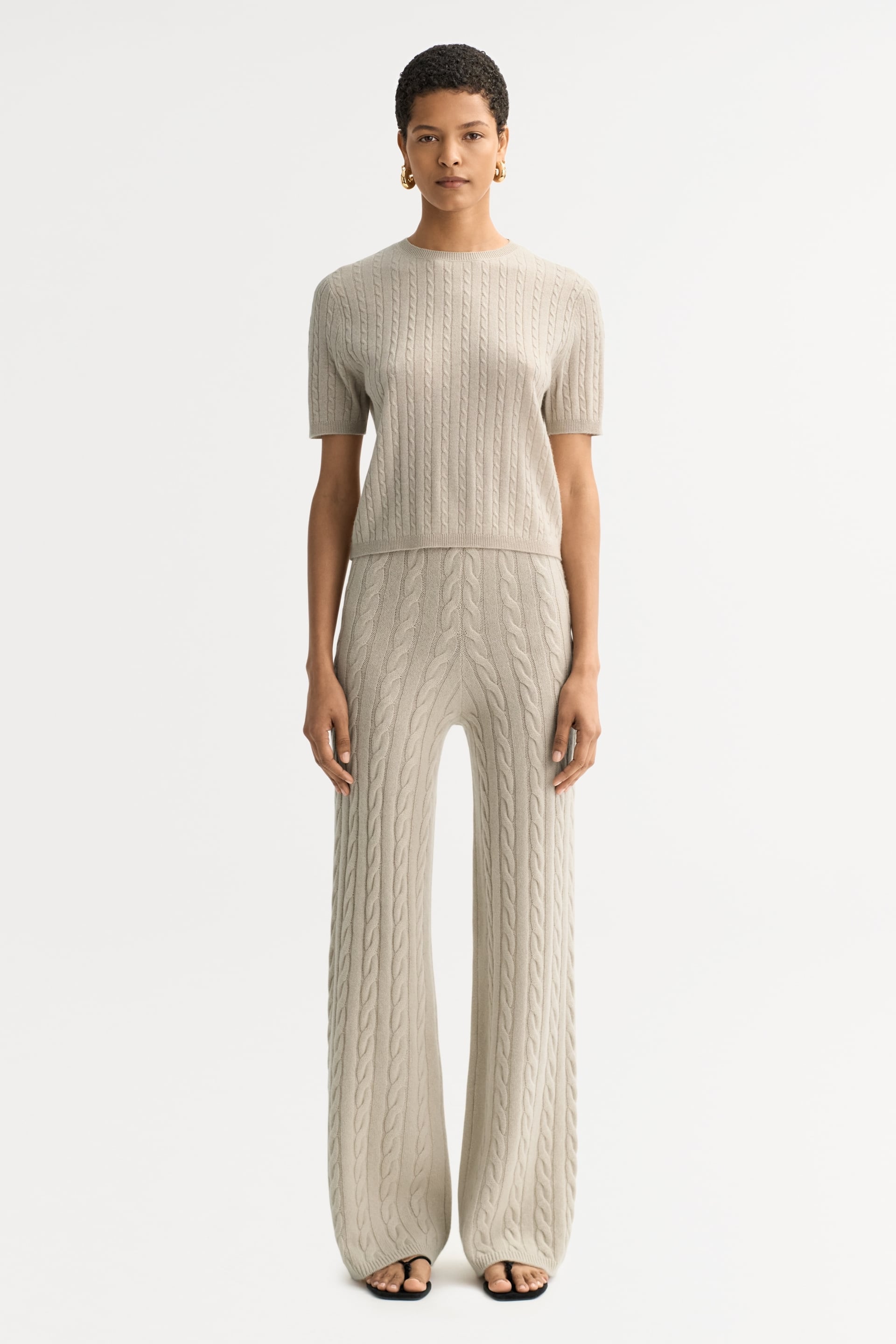 Cable knit top Chalk 2