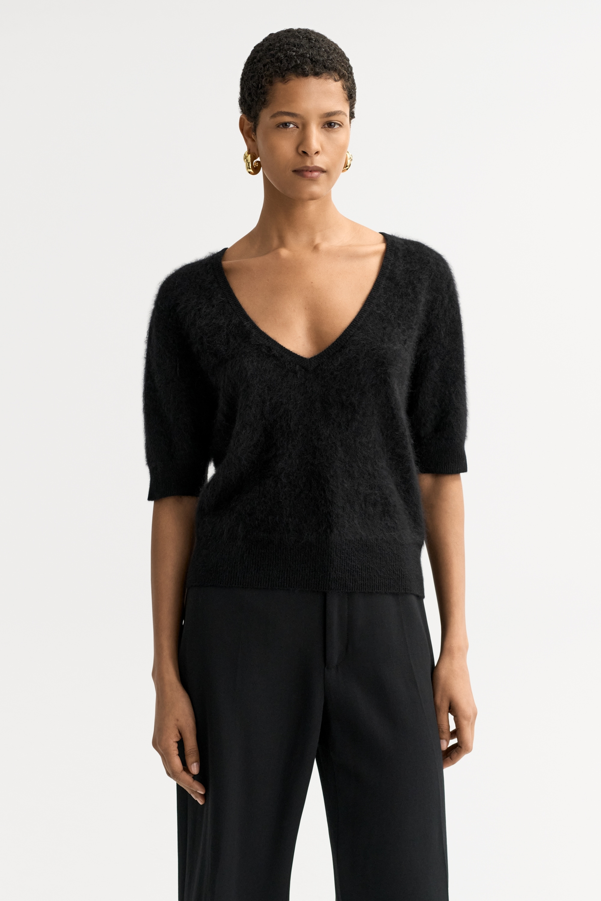 Brushed v-neck t-shirt 2