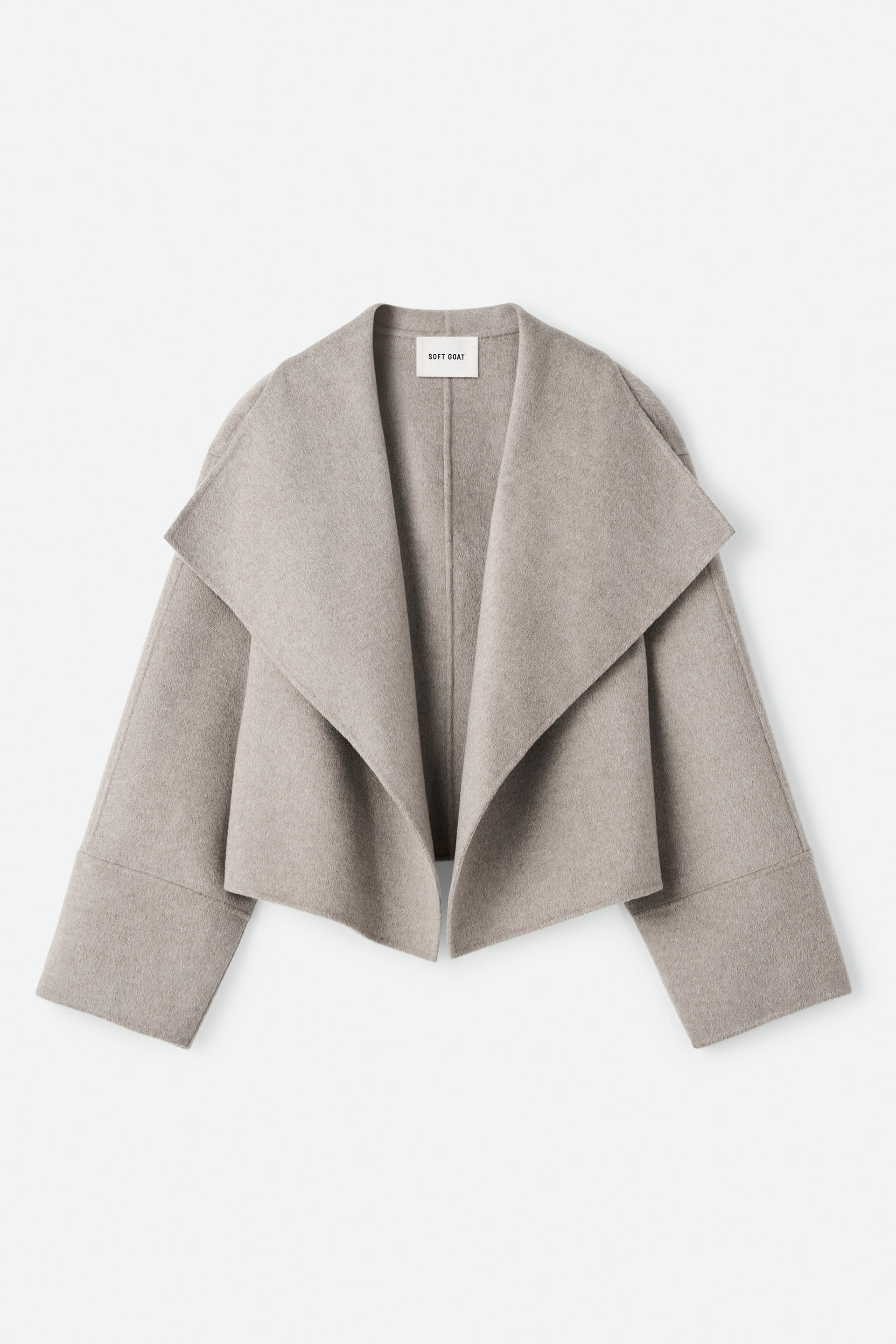 Short cashmere coat Greige 1