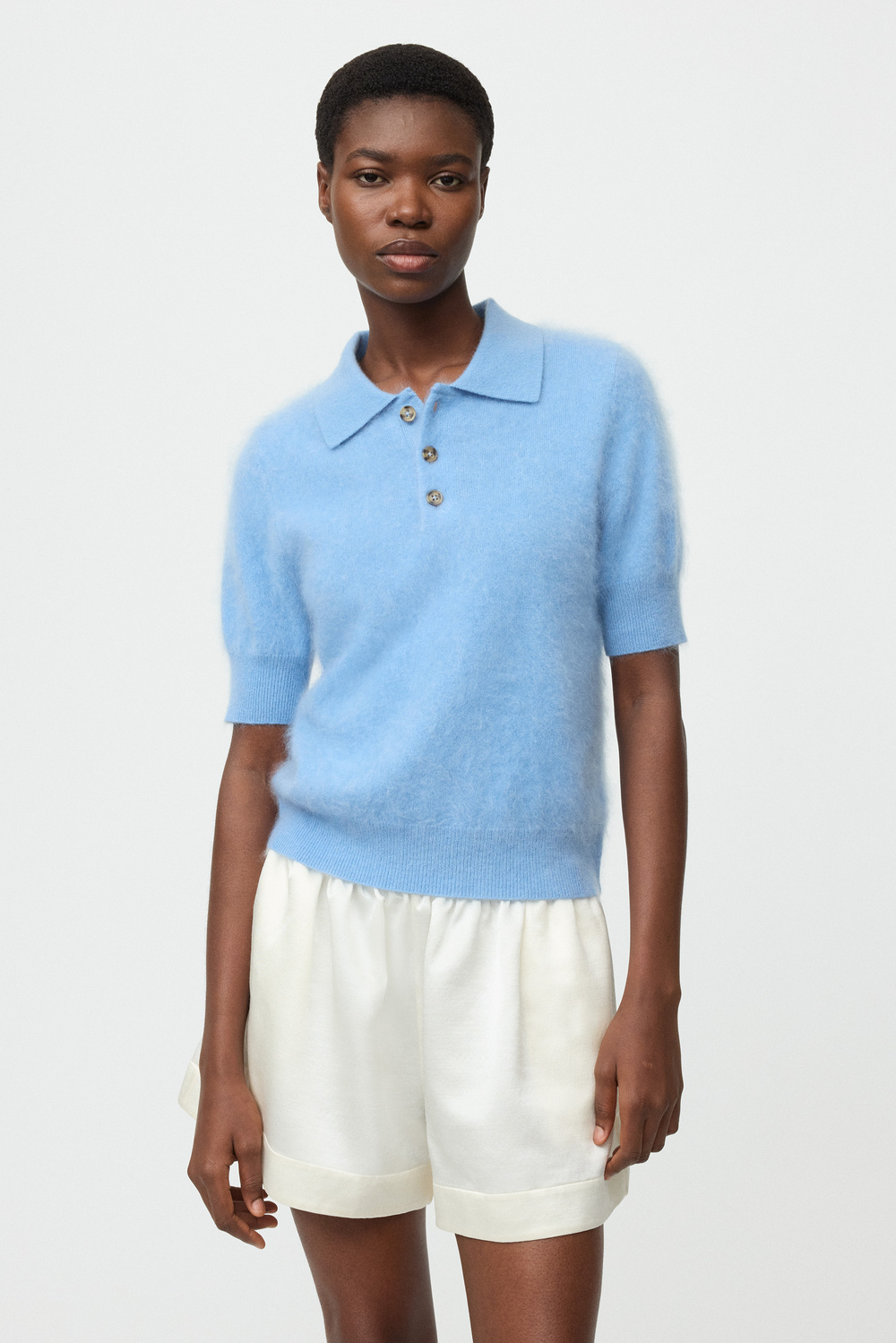 Brushed pique - Shortsleeves - Greige | Soft Goat