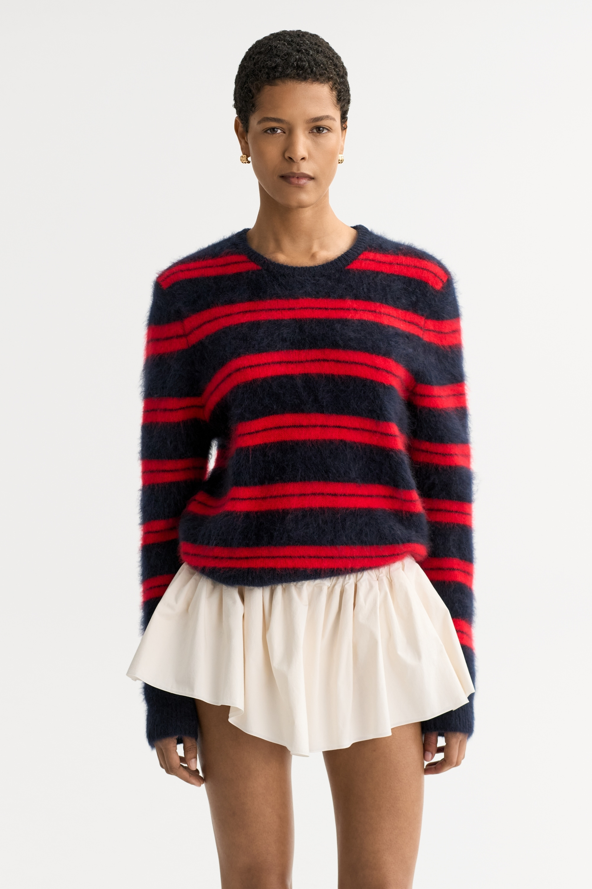 Brushed striped crewneck 2