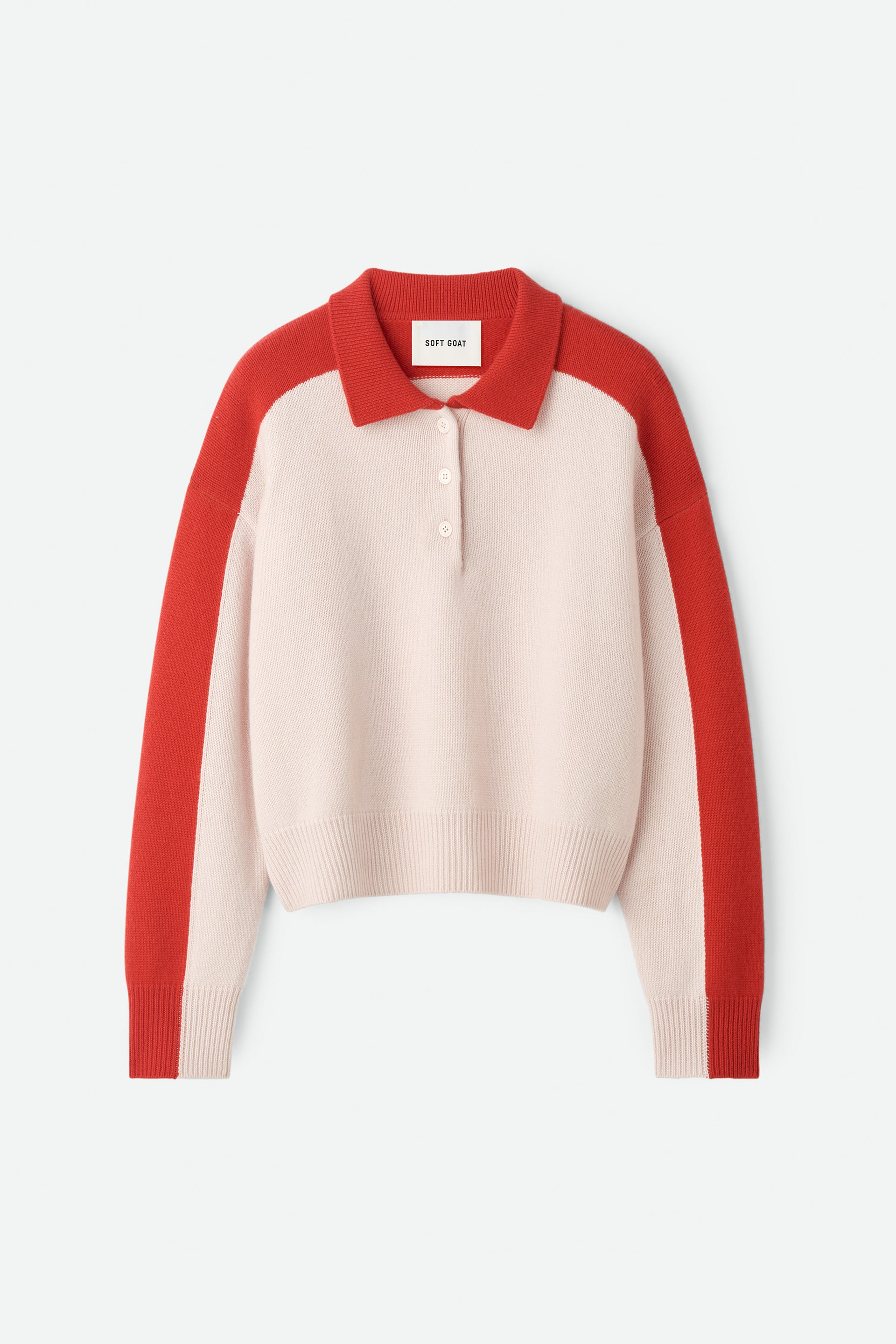 Color block polo shirt Powder 1