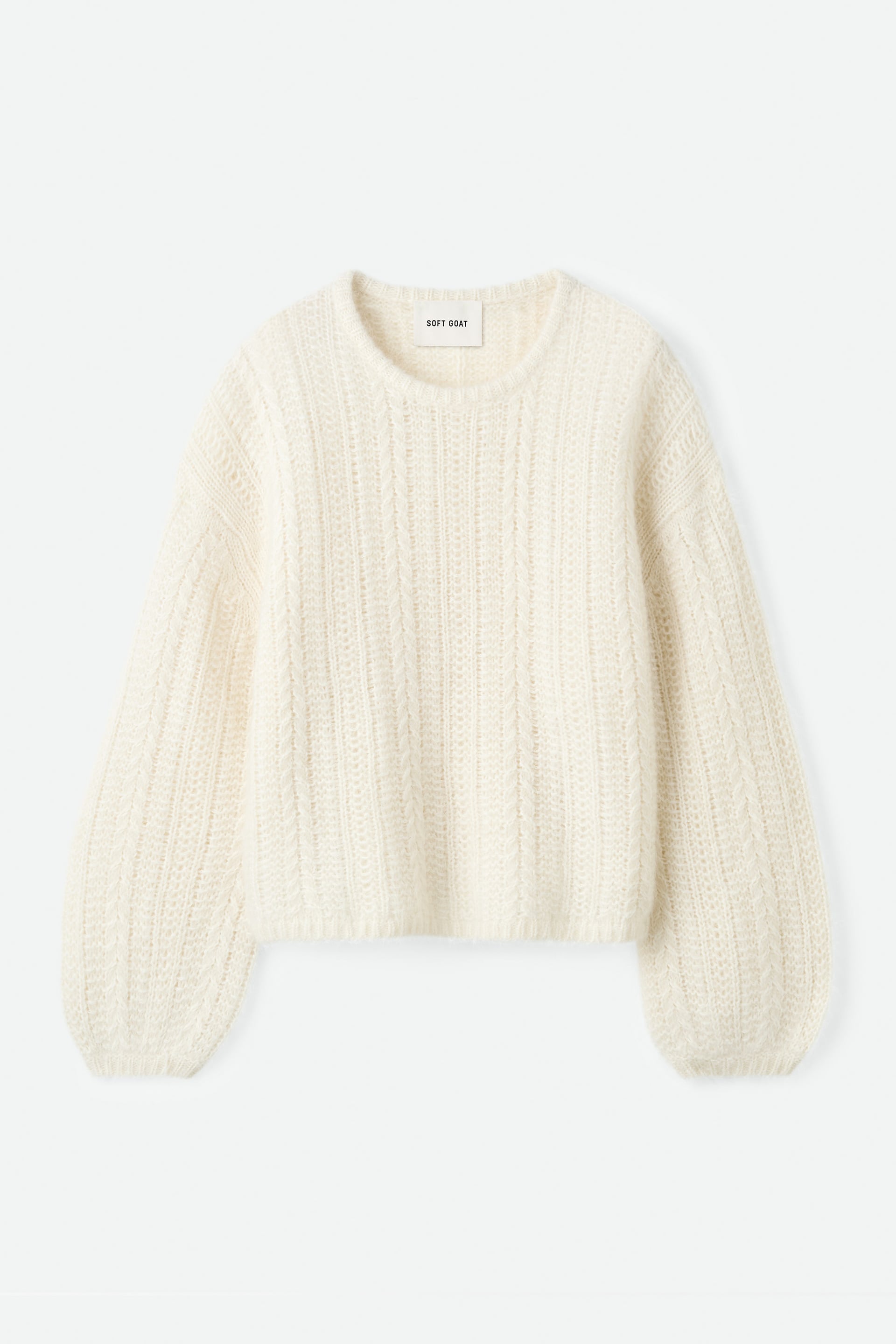 Silk knit crewneck Feather White 1