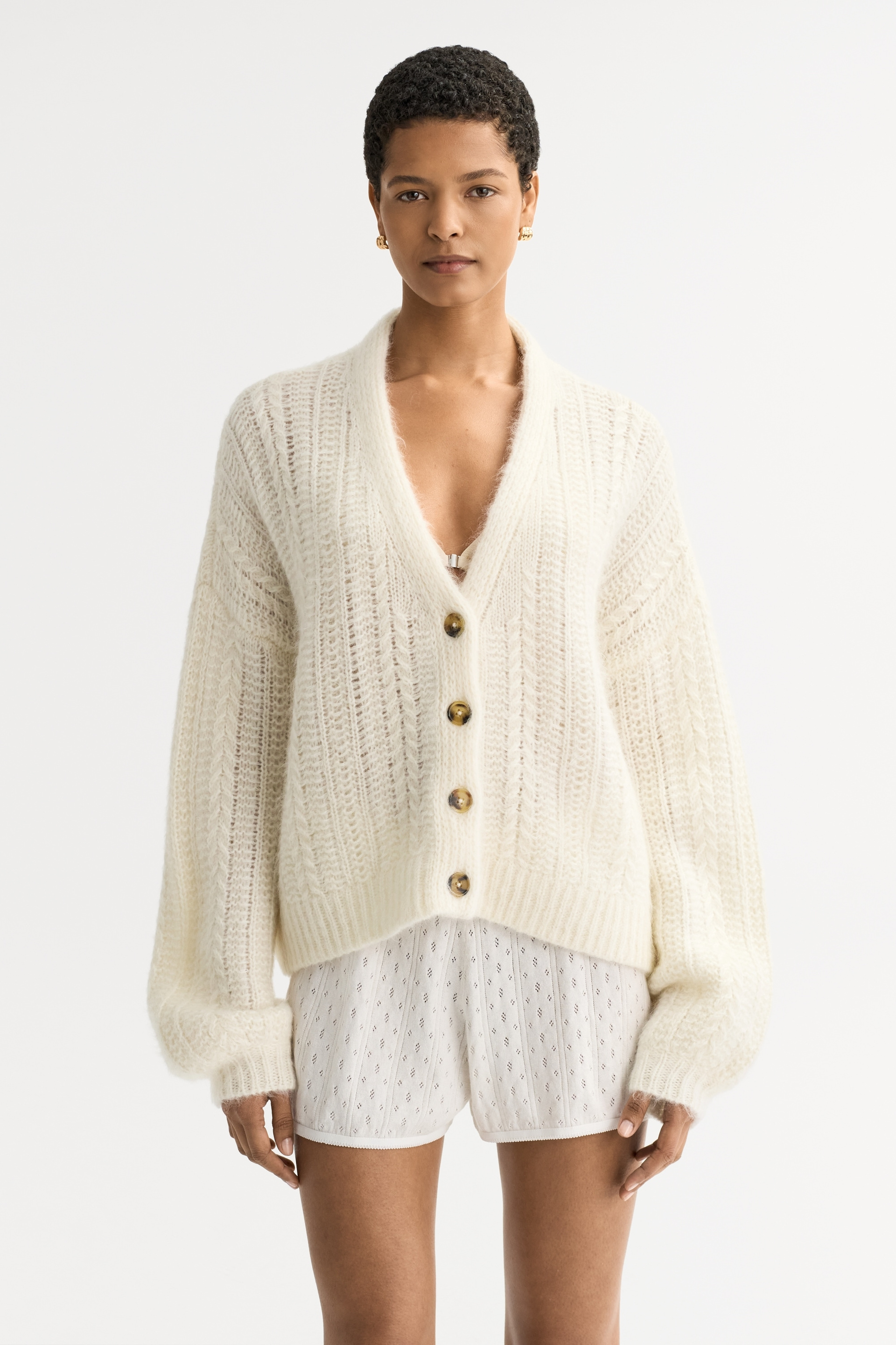 Silk knit cardigan 2