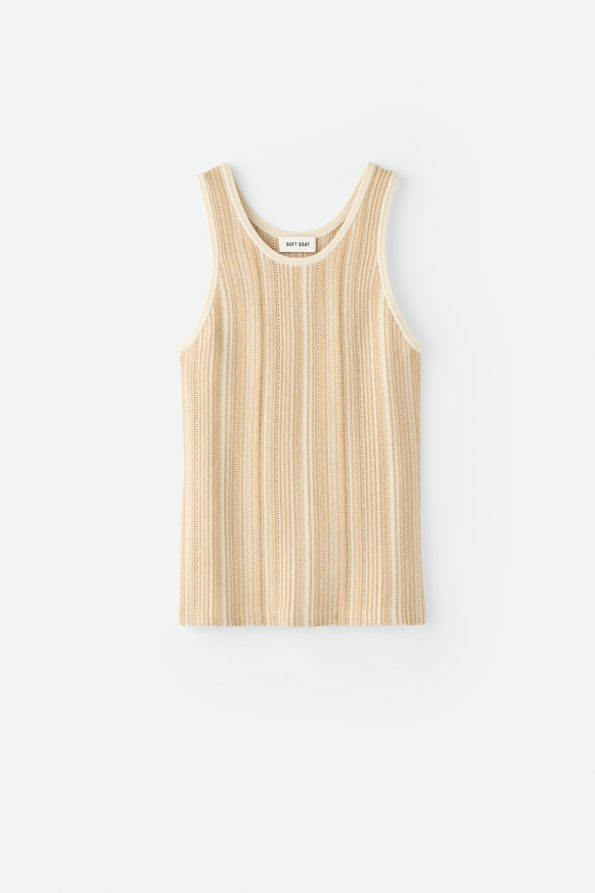 Textured striped singlet Camel 1