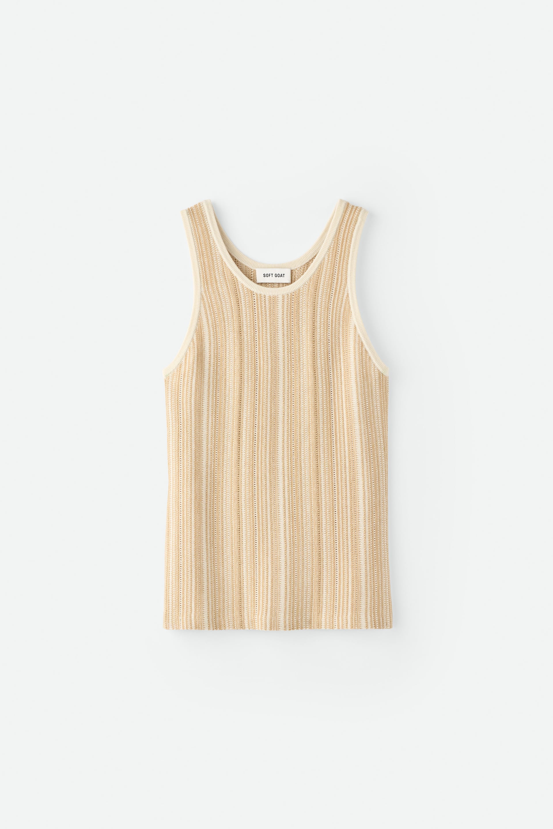 Textured striped singlet Camel 1