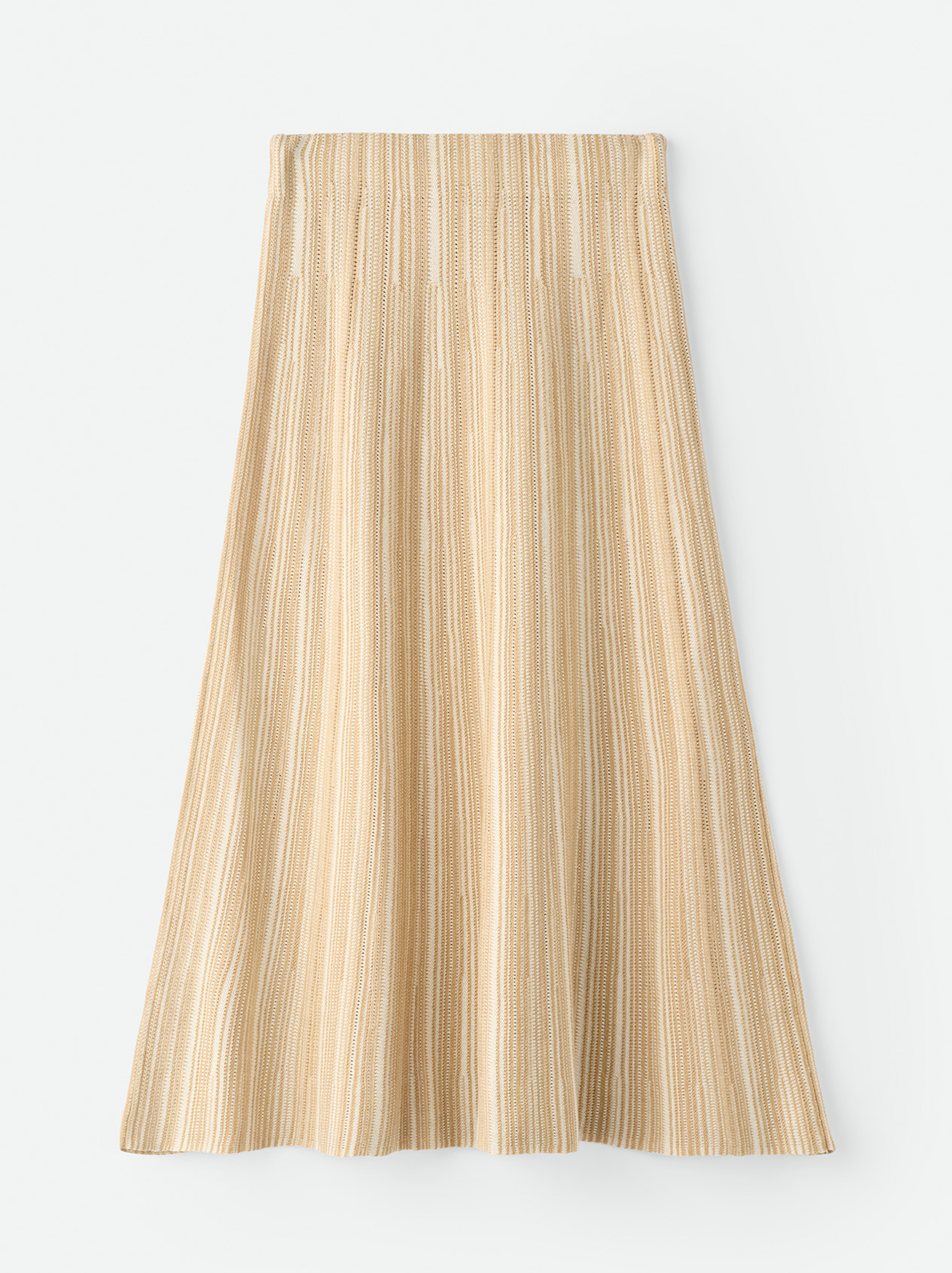 Textured striped skirt Camel 1