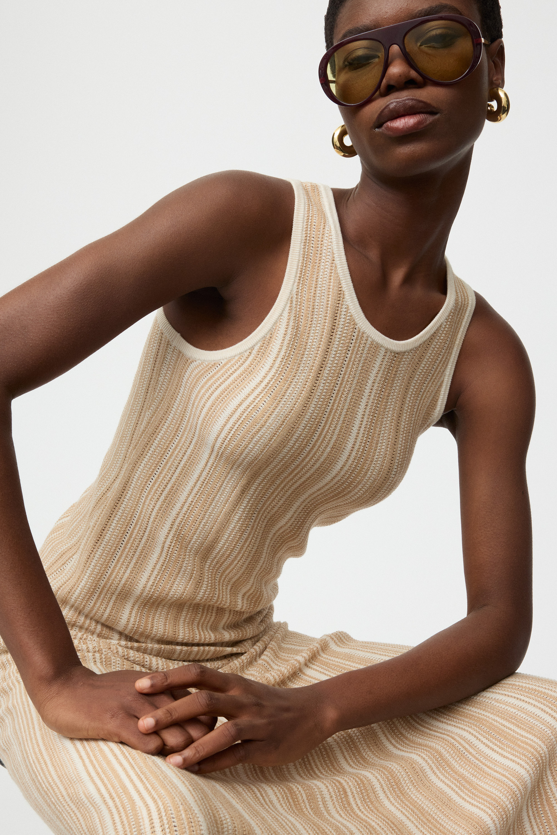 Textured striped skirt 4