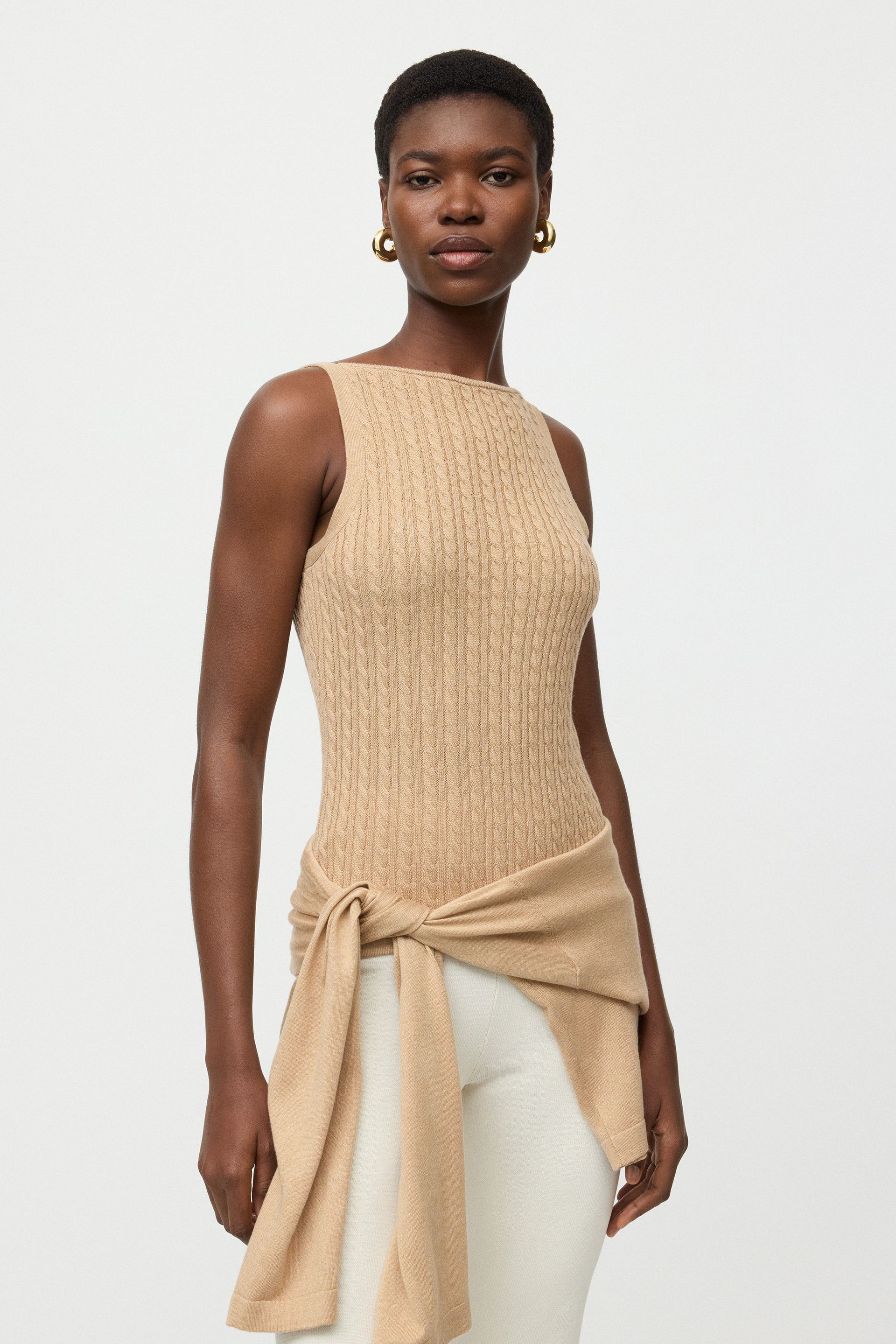 Fine knit cable knit singlet 2