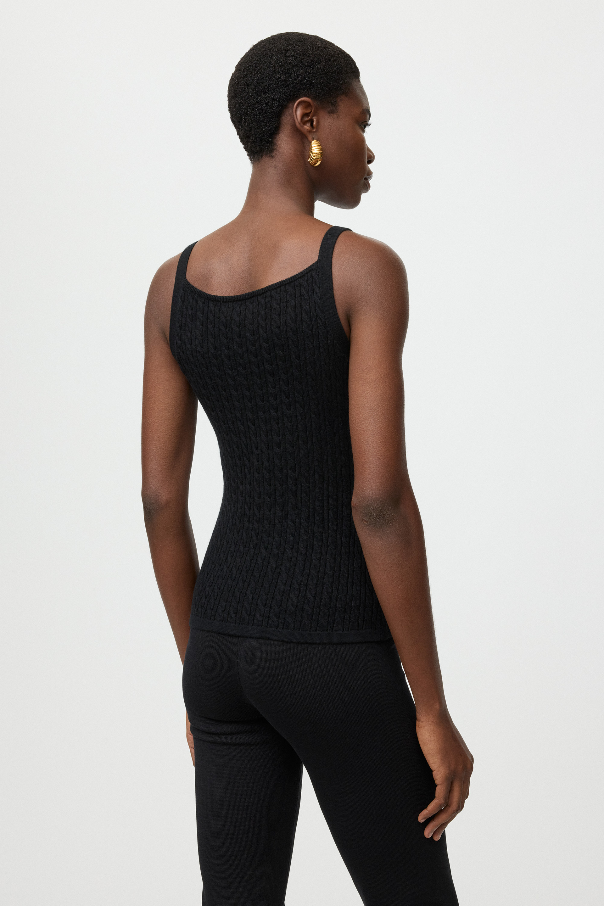 Fine knit cable knit singlet 3