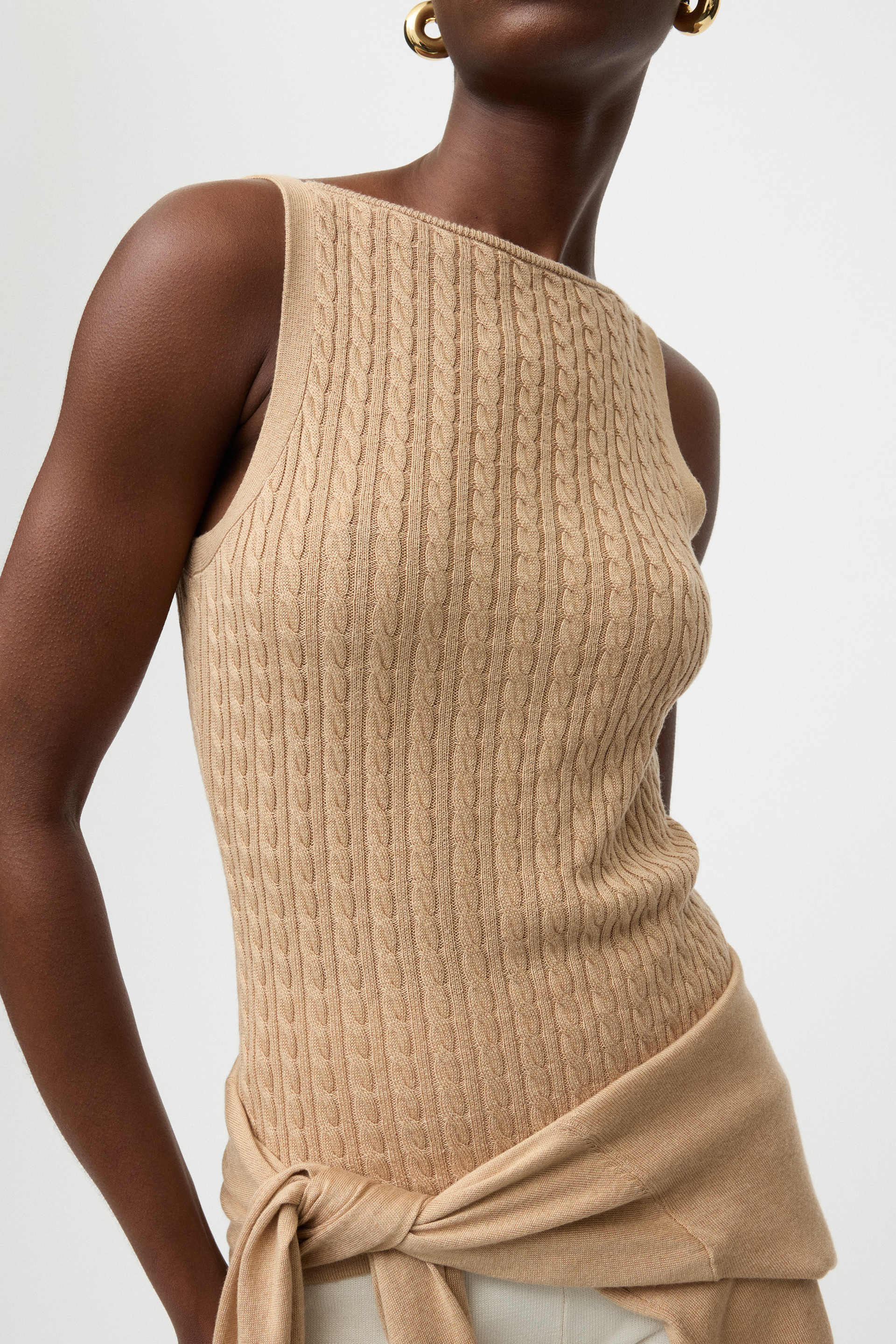 Fine knit cable knit singlet 4