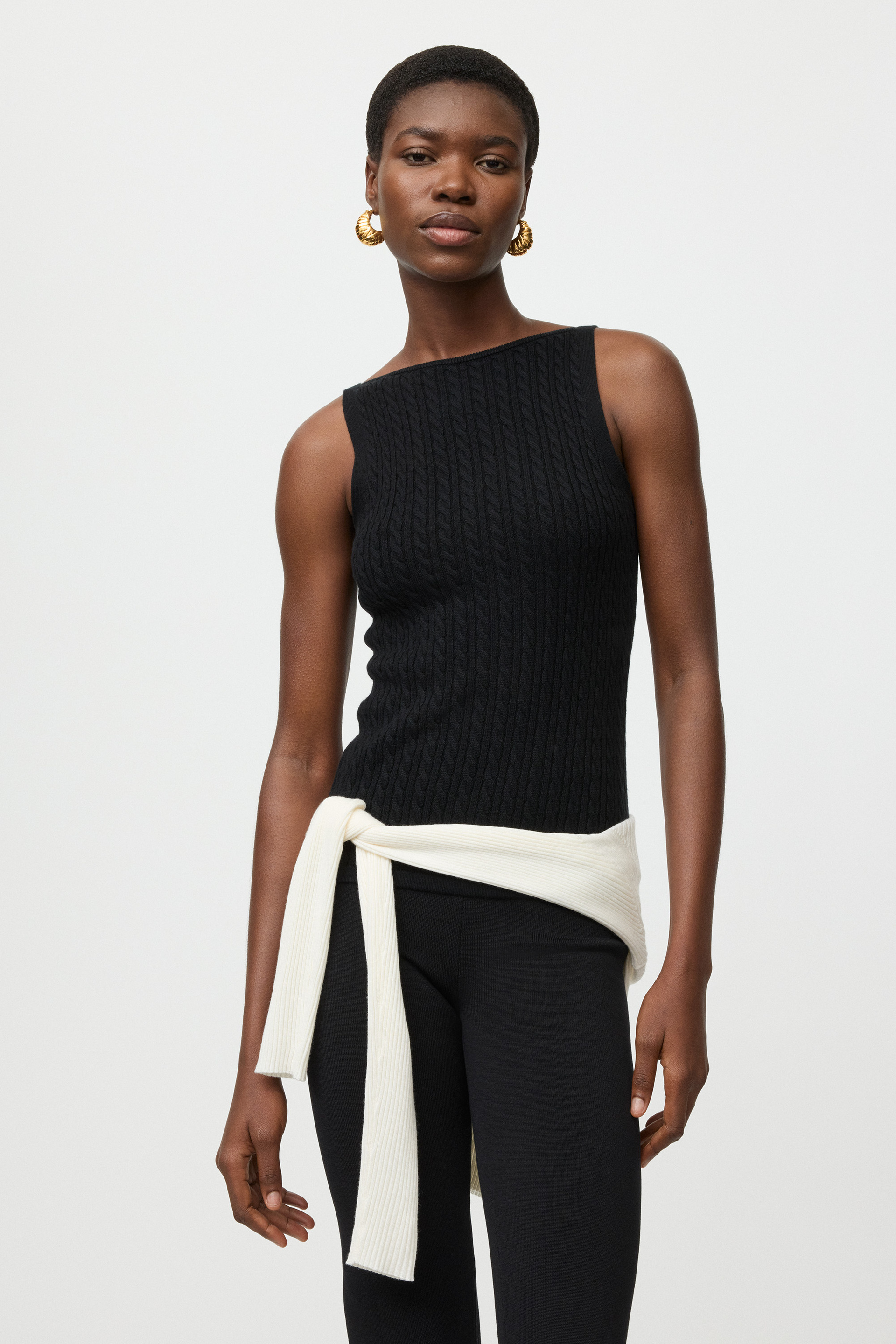 Fine knit cable knit singlet 2