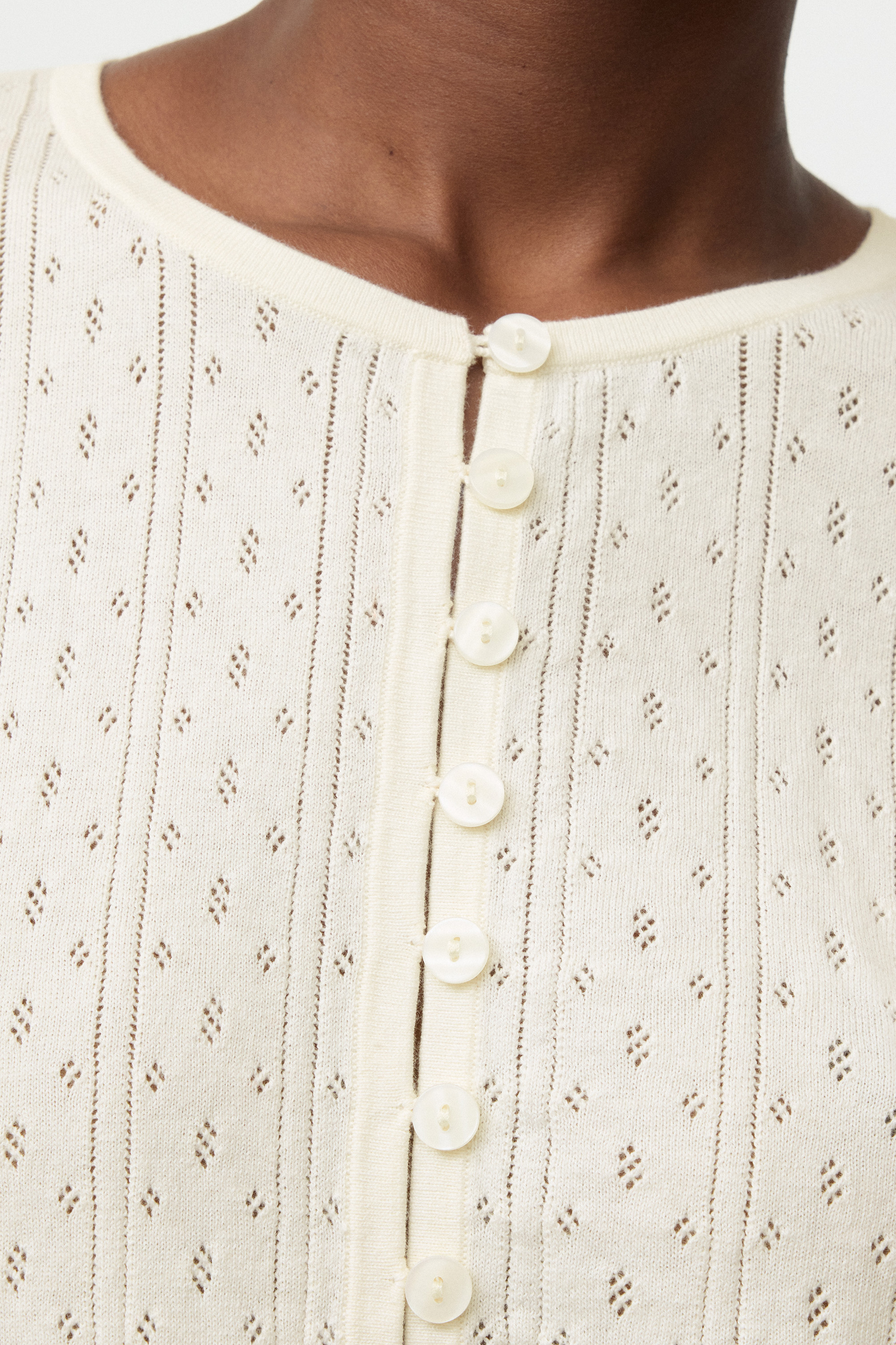 Pointelle short sleeve cardigan 4