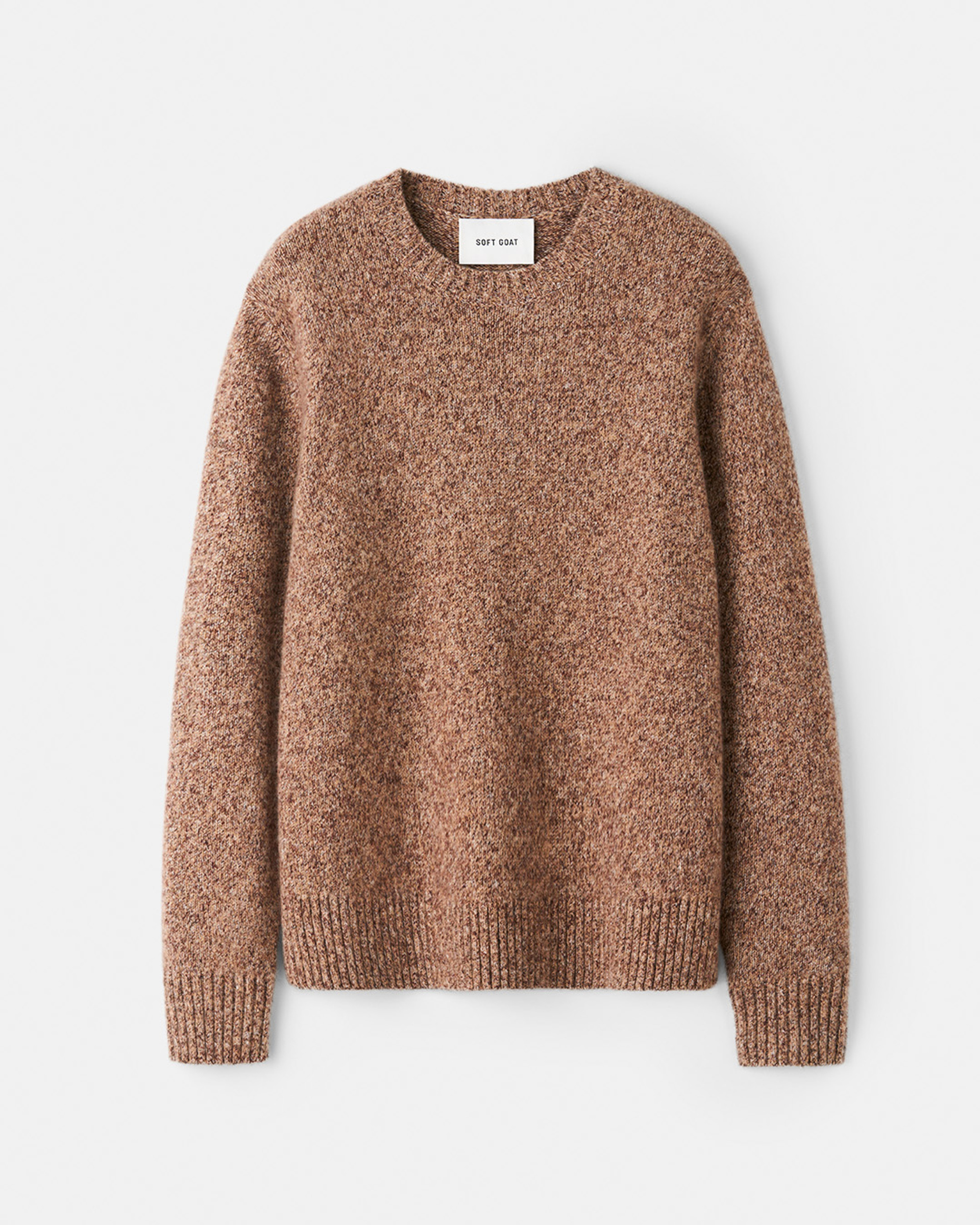 Men's marled relaxed fit crewneck Brown Melange 1