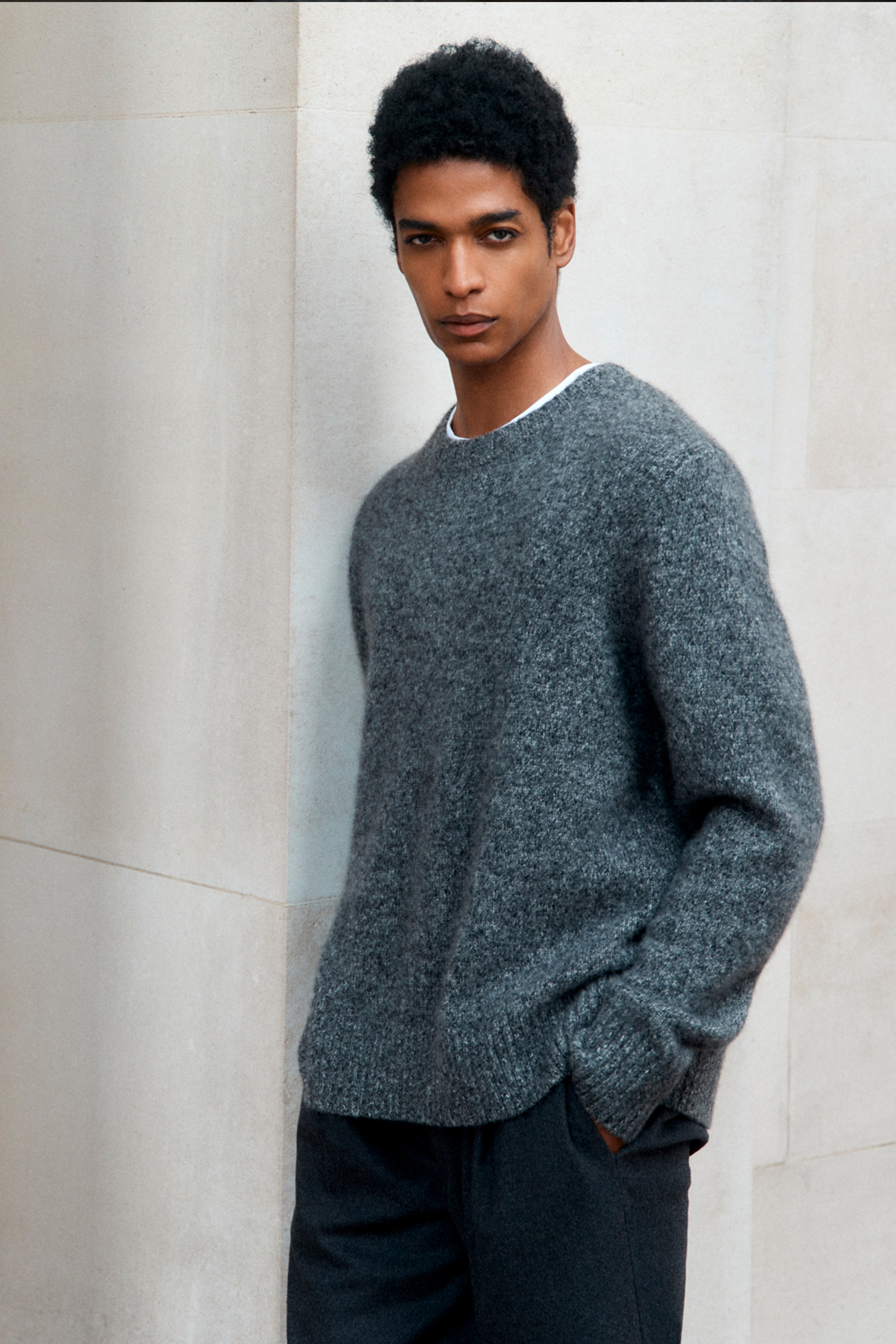 Men's marled relaxed fit crewneck 5