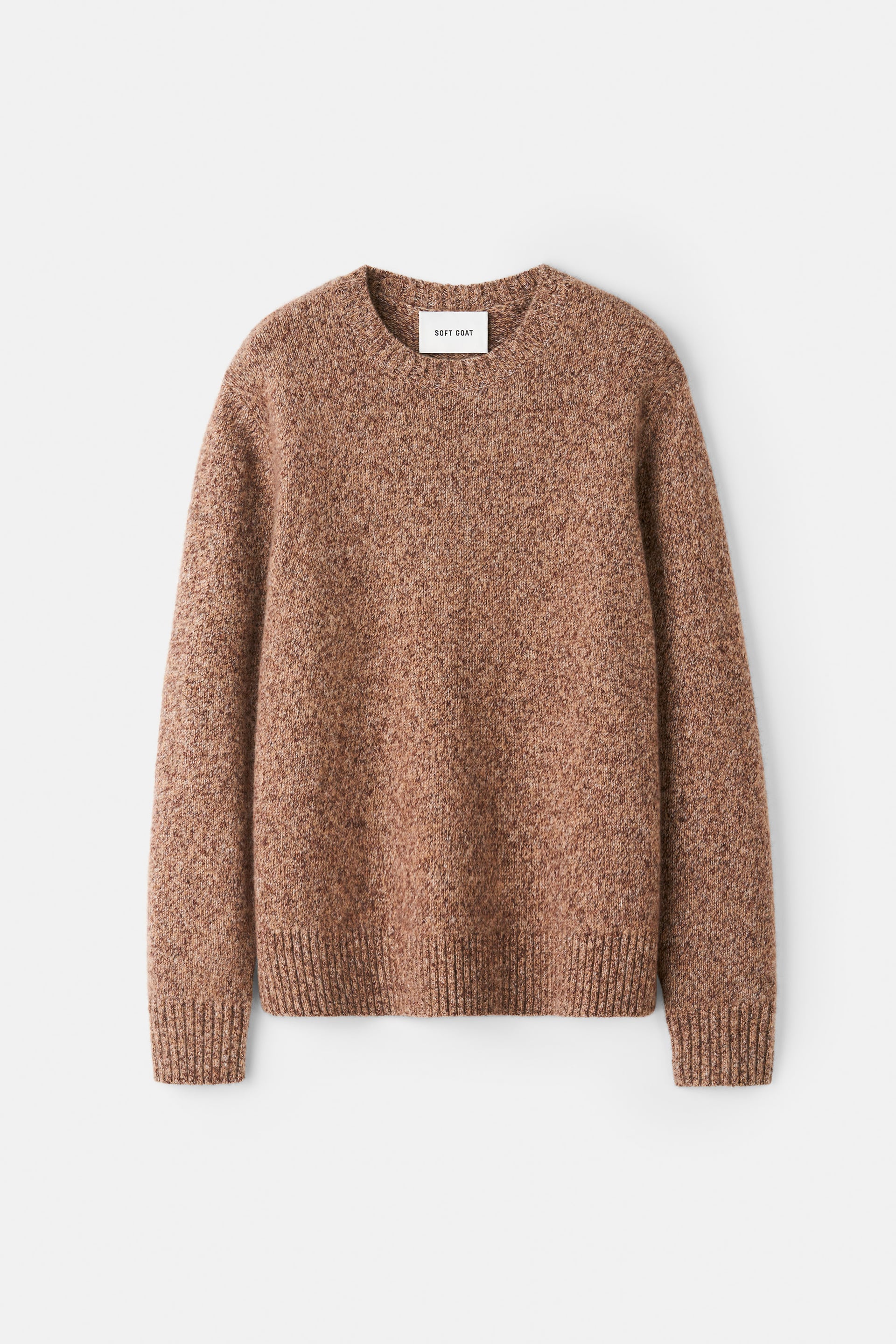Men's marled relaxed fit crewneck Brown Melange 1