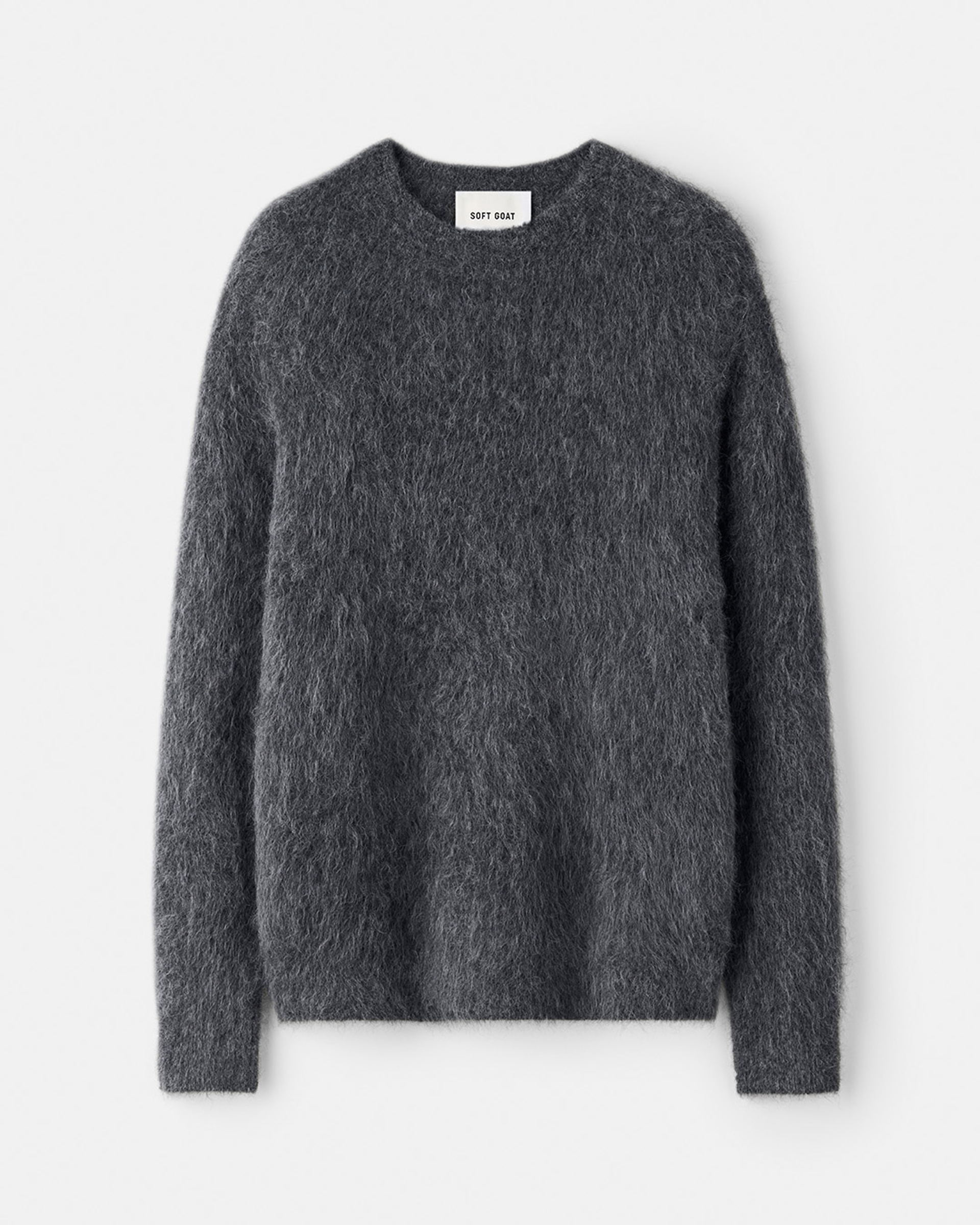 Men's relaxed fit alpaca crewneck Anthracite Melange 1