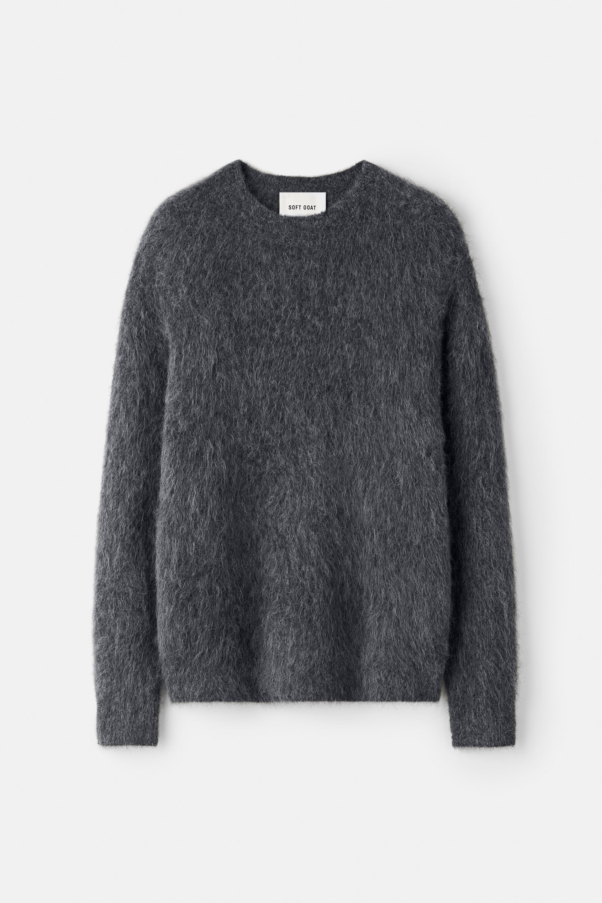 Men's relaxed fit alpaca crewneck Anthracite Melange 1