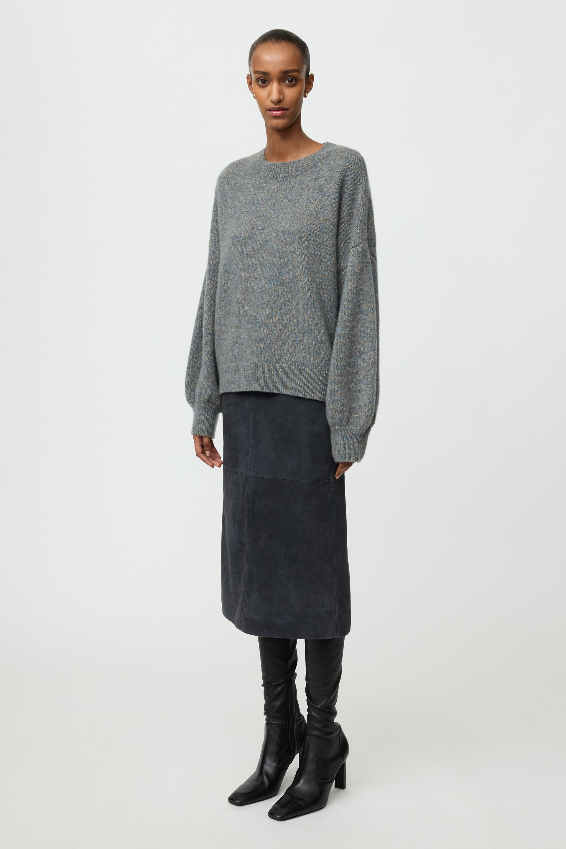 Marled relaxed fit crewneck 0