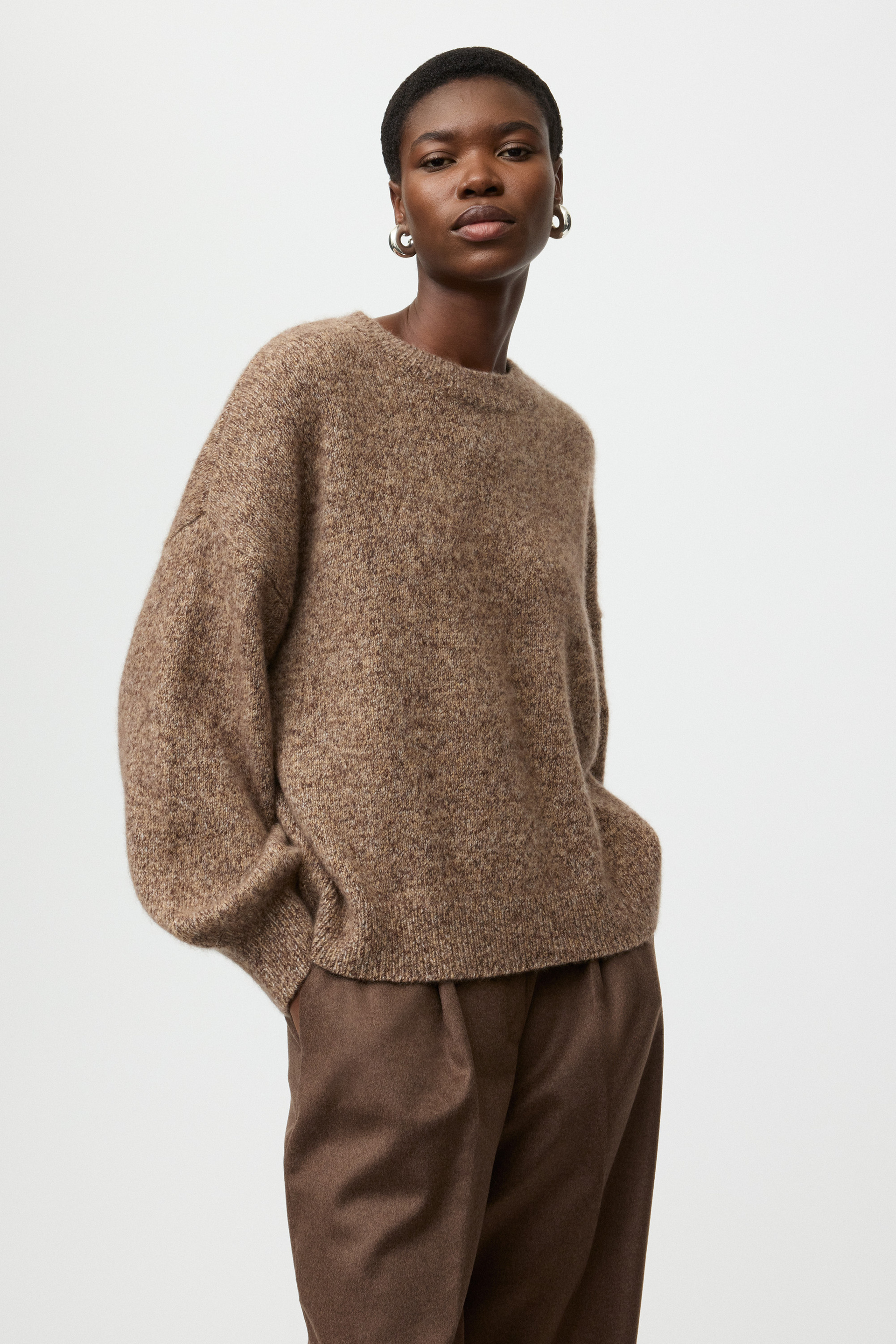 Marled relaxed fit crewneck 2