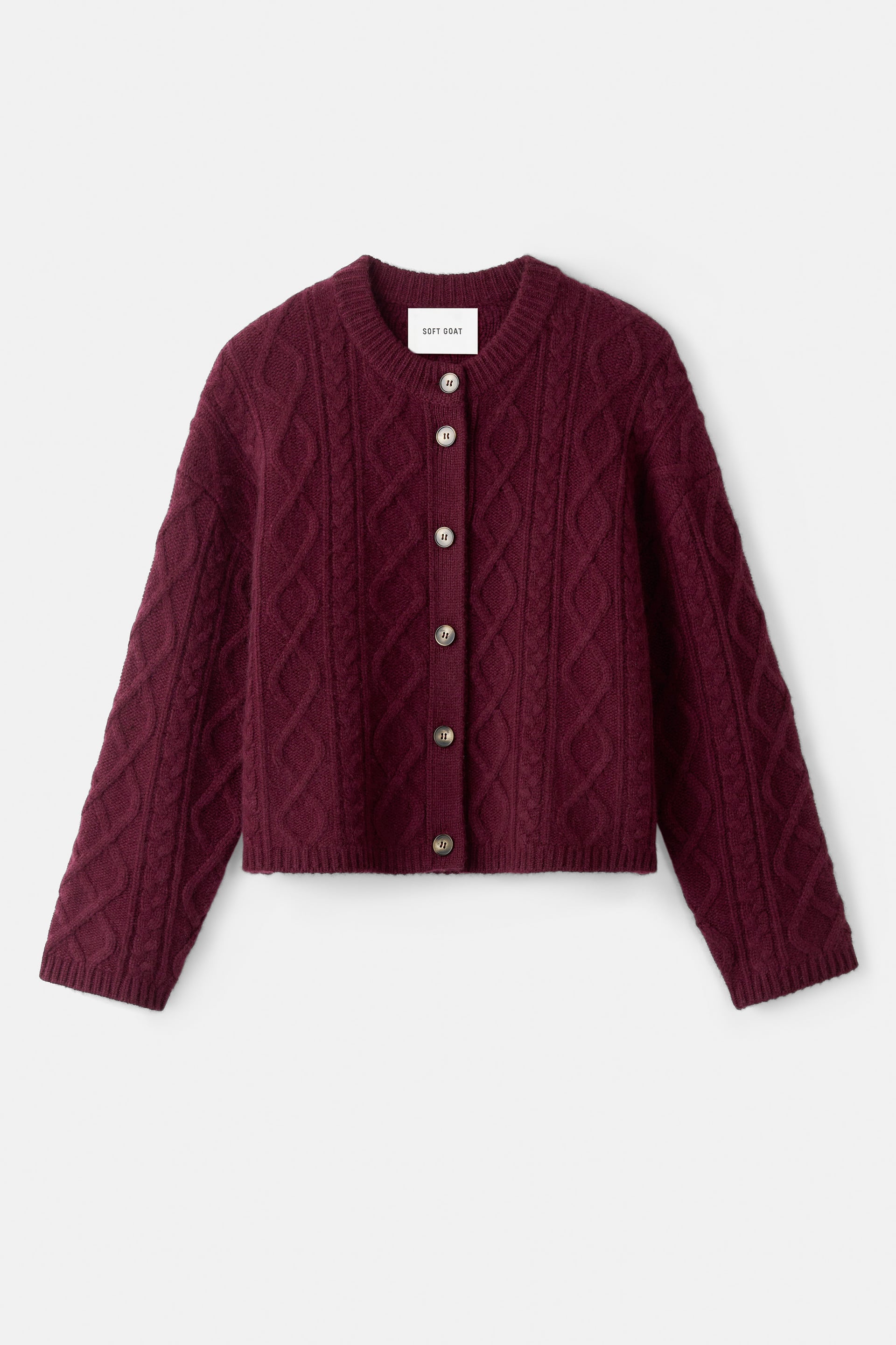 Cable knit cardigan Bordeaux 1