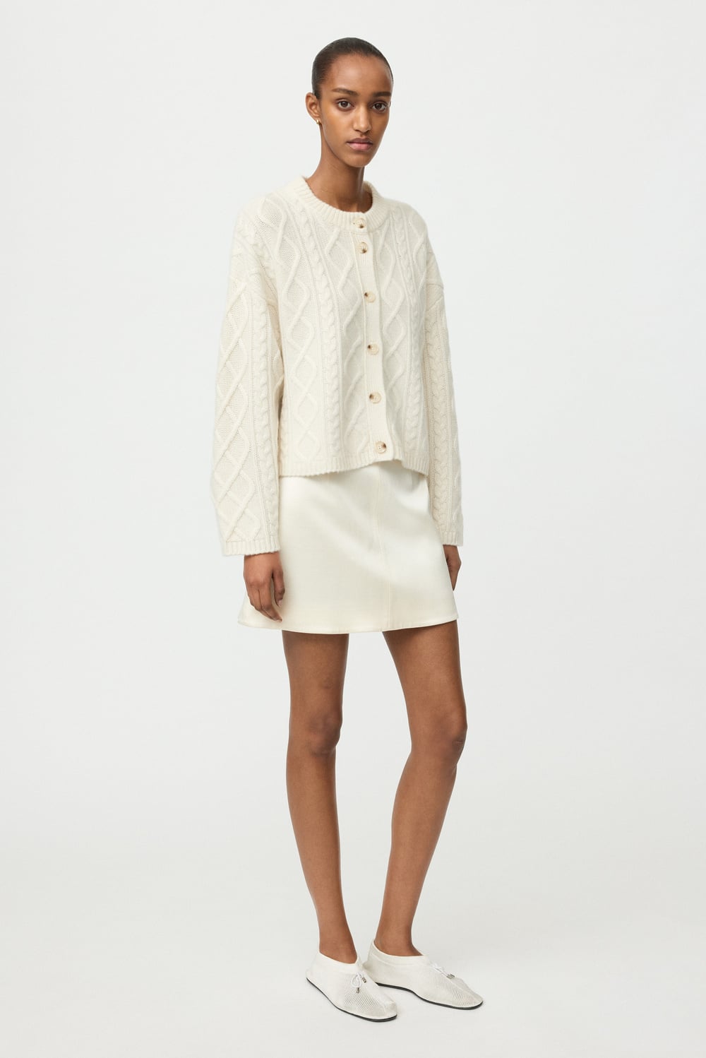 Cable knit cardigan