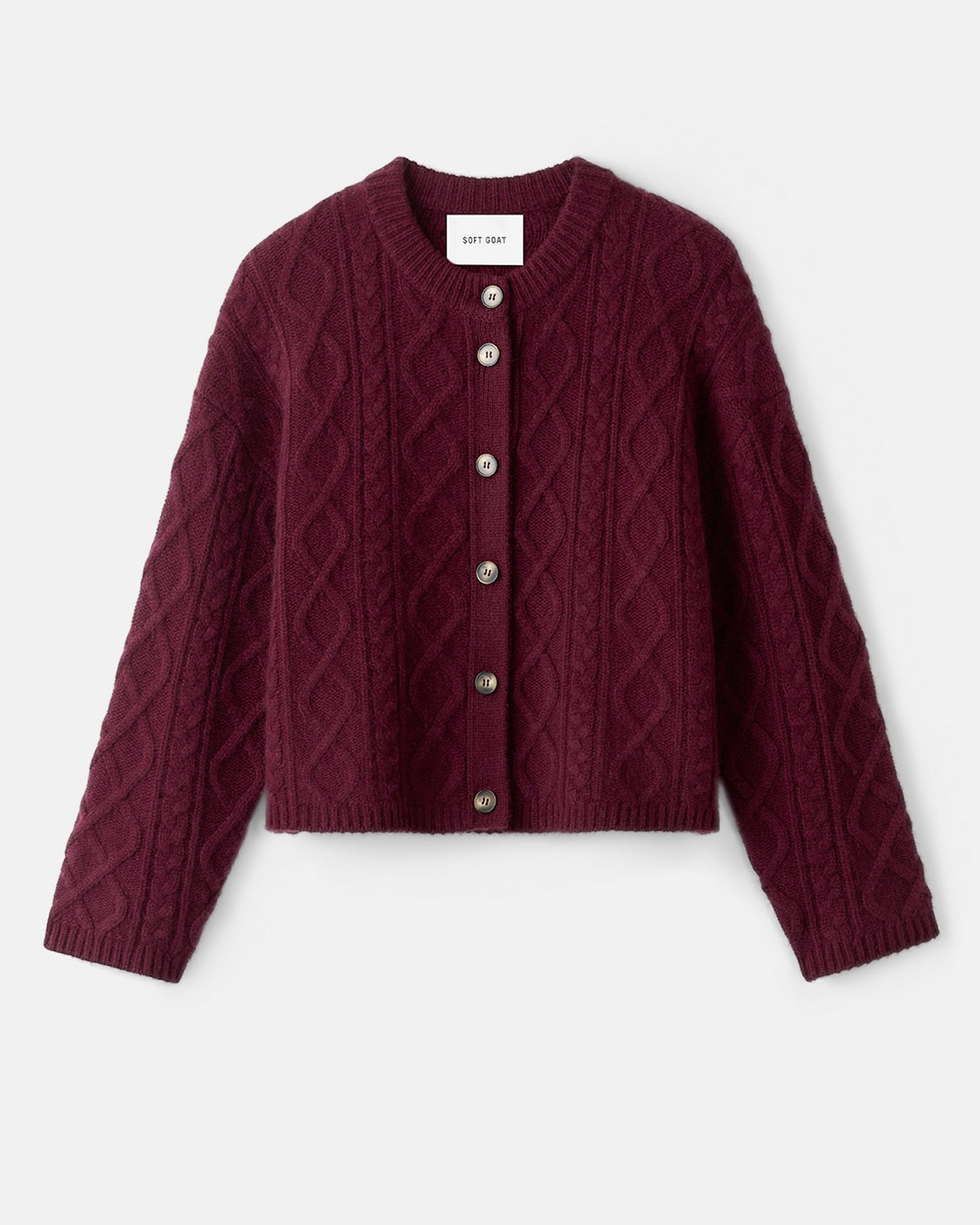 Cable knit cardigan Bordeaux 1