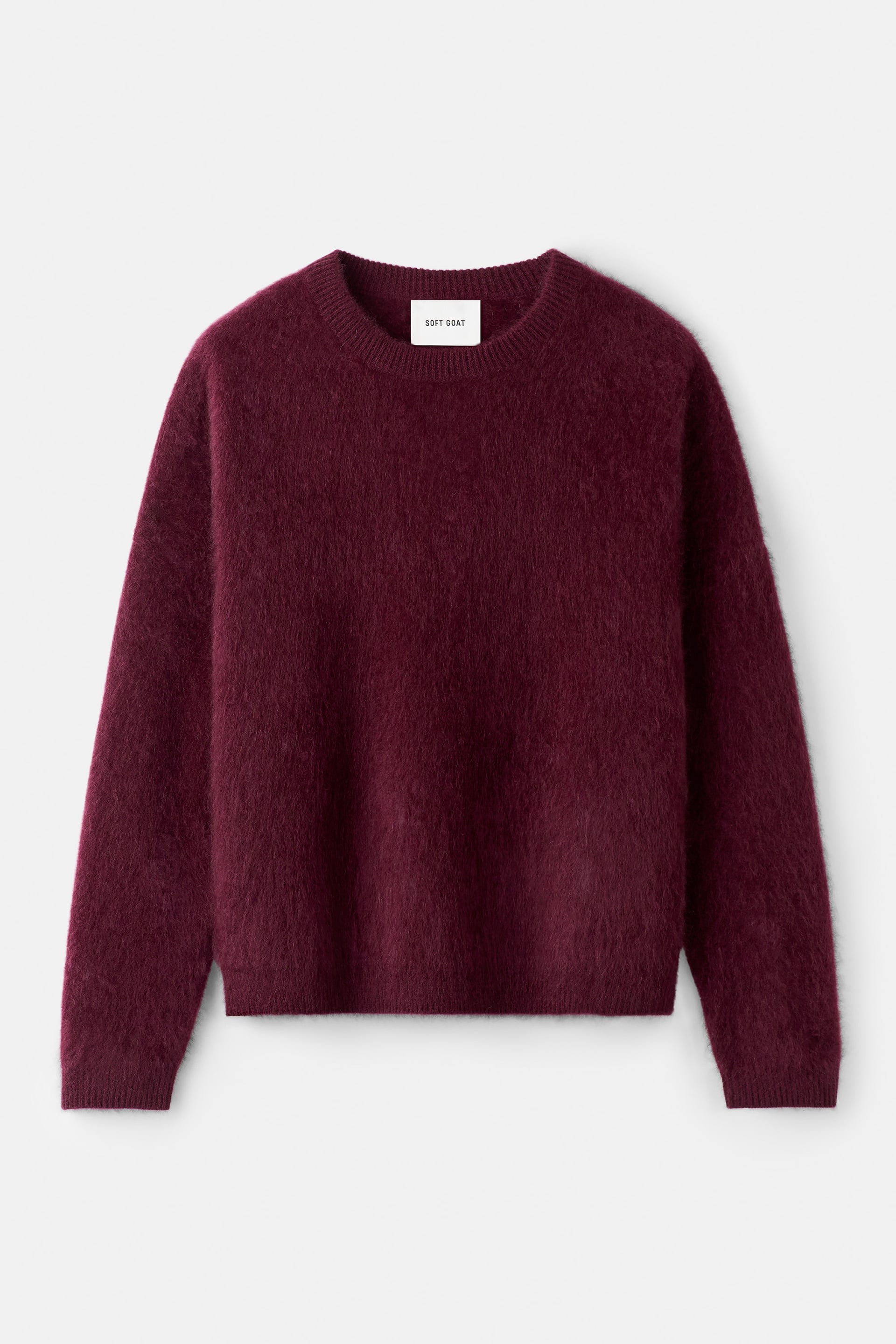 Brushed boyfriend crewneck Bordeaux 1