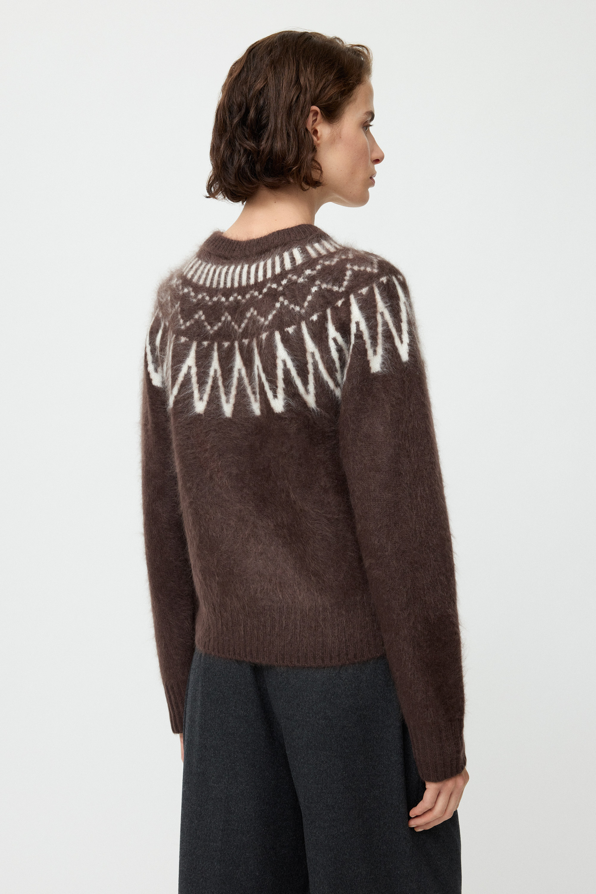 Brushed fair isle crewneck 3
